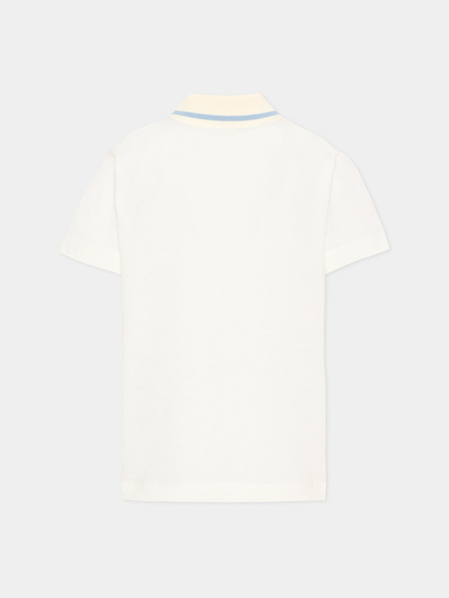 Polo avorio per bambino con logo,Fendi Kids,JMI496 7AJ F0TU9