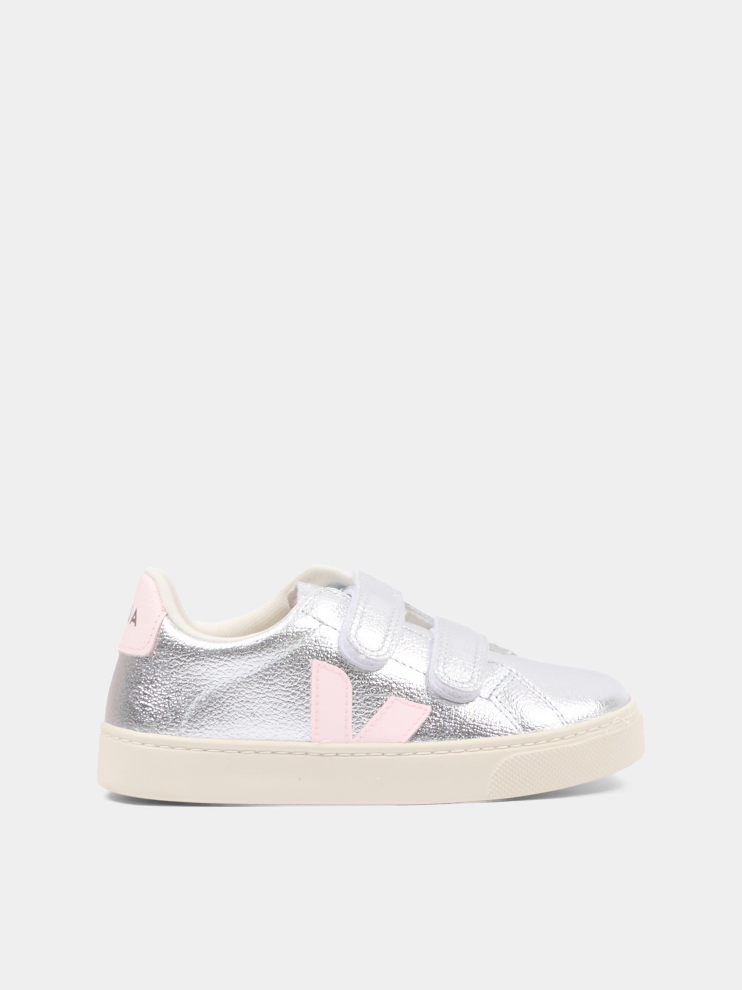 Sneakers basse argento per bambina con logo,Veja,SV0521493C