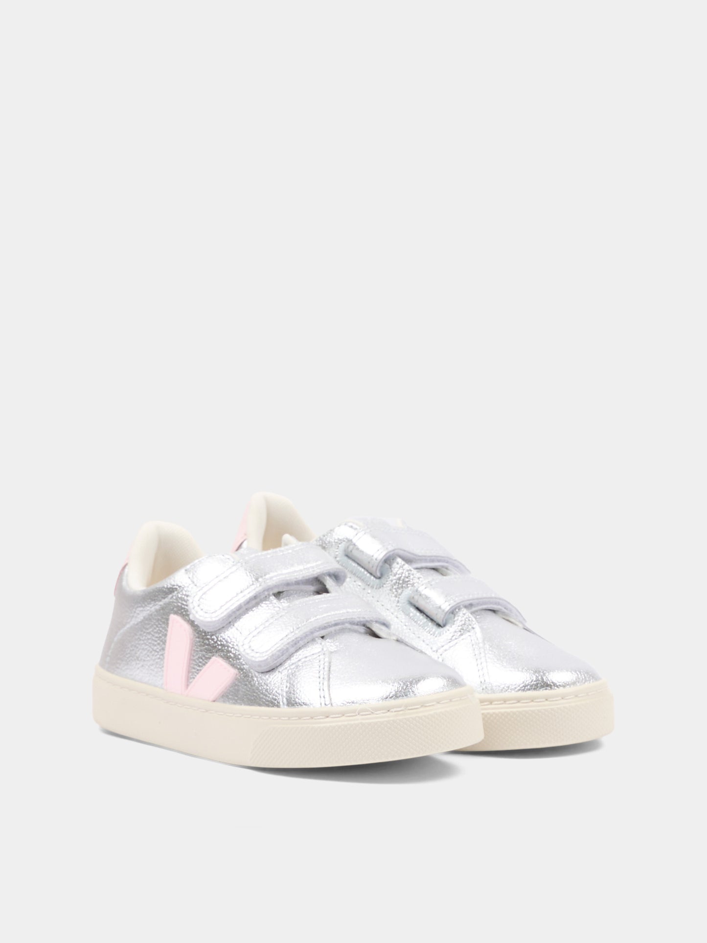 Sneakers basse argento per bambina con logo,Veja,SV0521493C