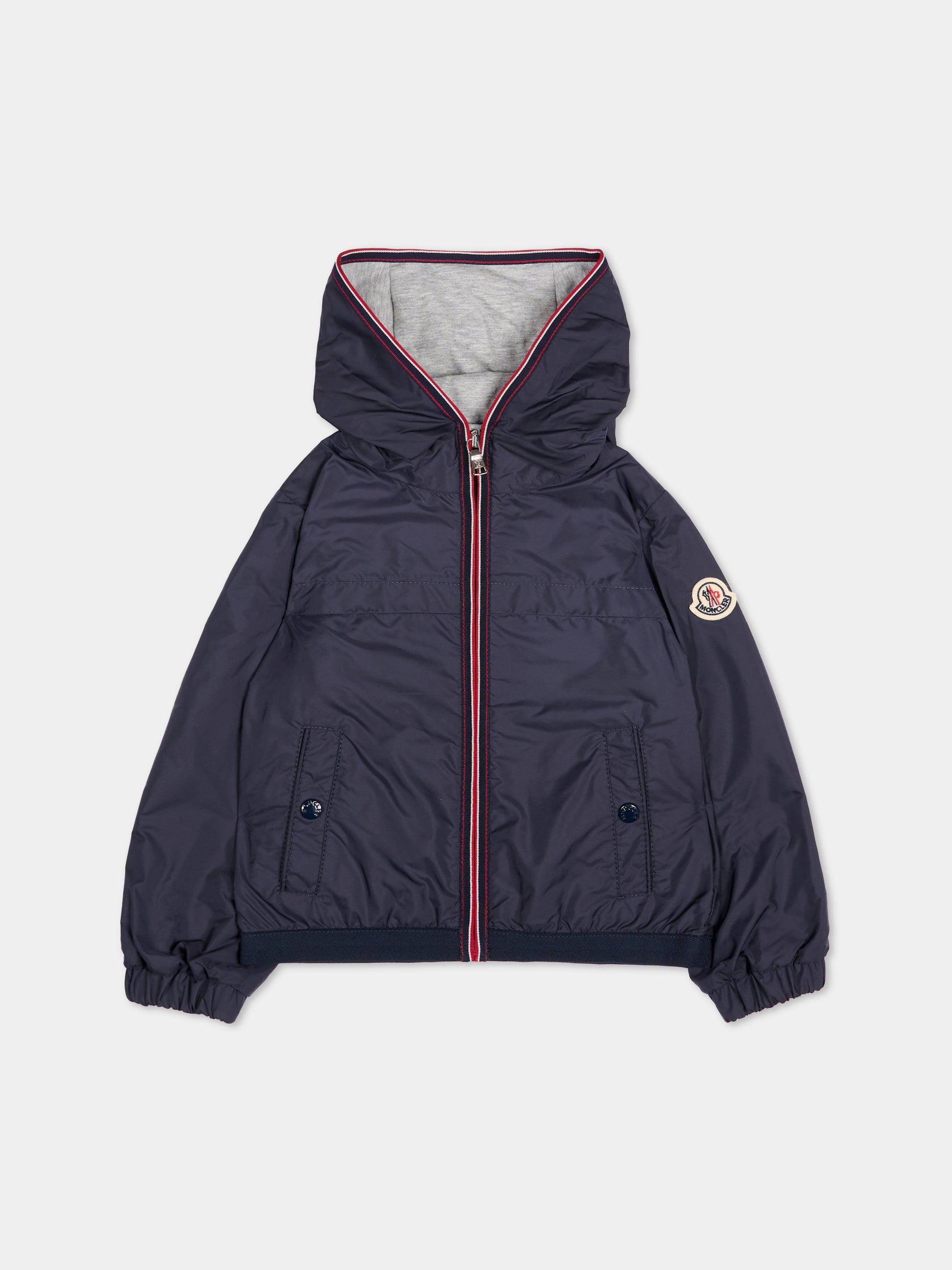 Giacca a vento Anton blu per neonati con logo,Moncler Kids,L1951 1A00022 53A5E 742