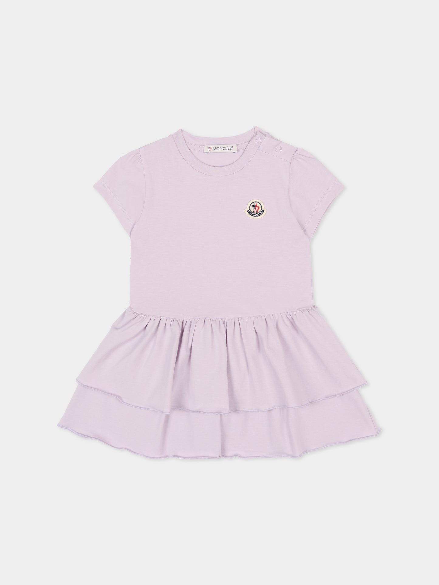 Vestito lilla per neonata con logo,Moncler Kids,L1951 8I00004 89AUM 509