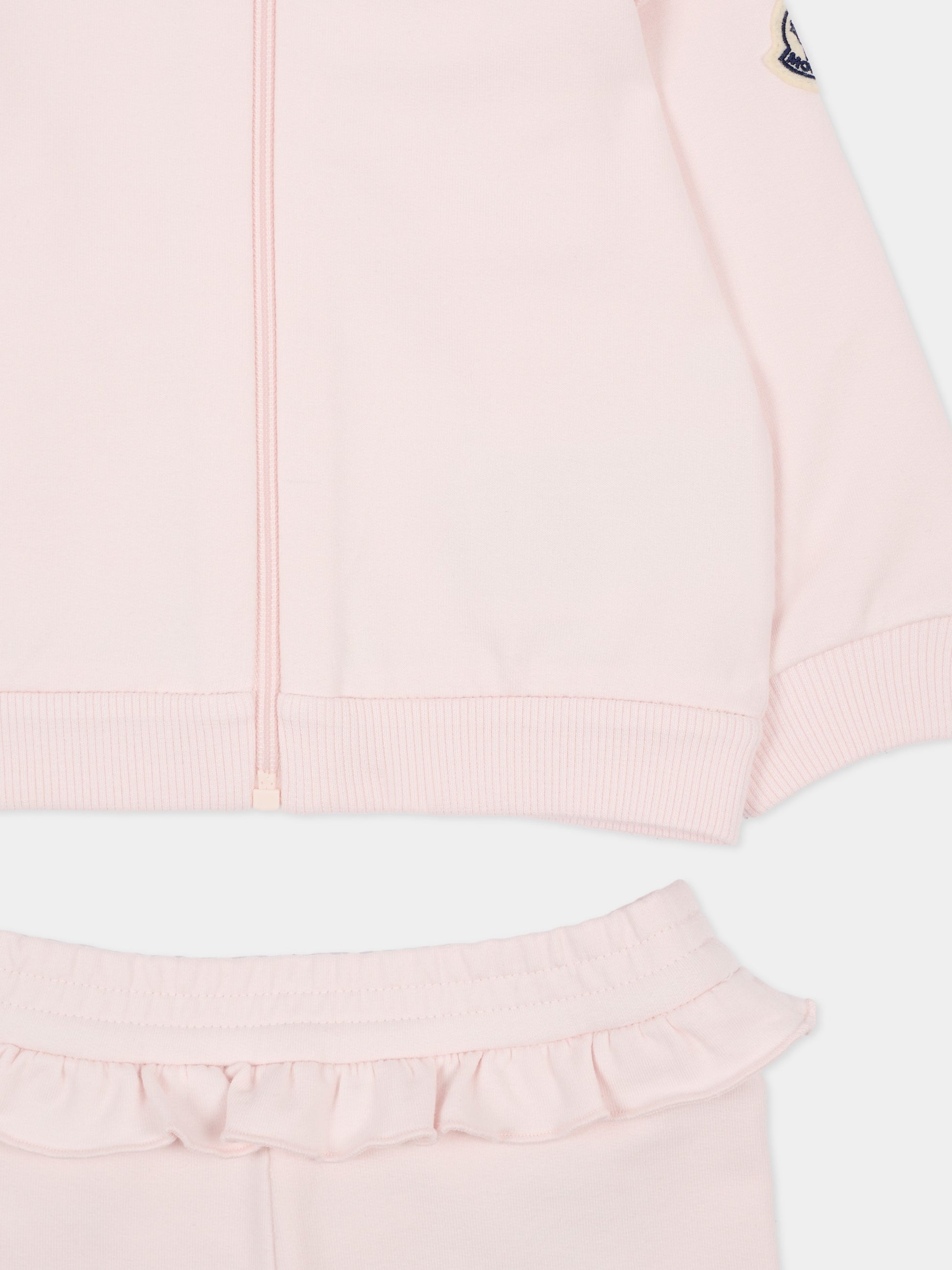 Completo rosa per neonata con logo,Moncler Kids,L1951 8M00006 89B9Y 503