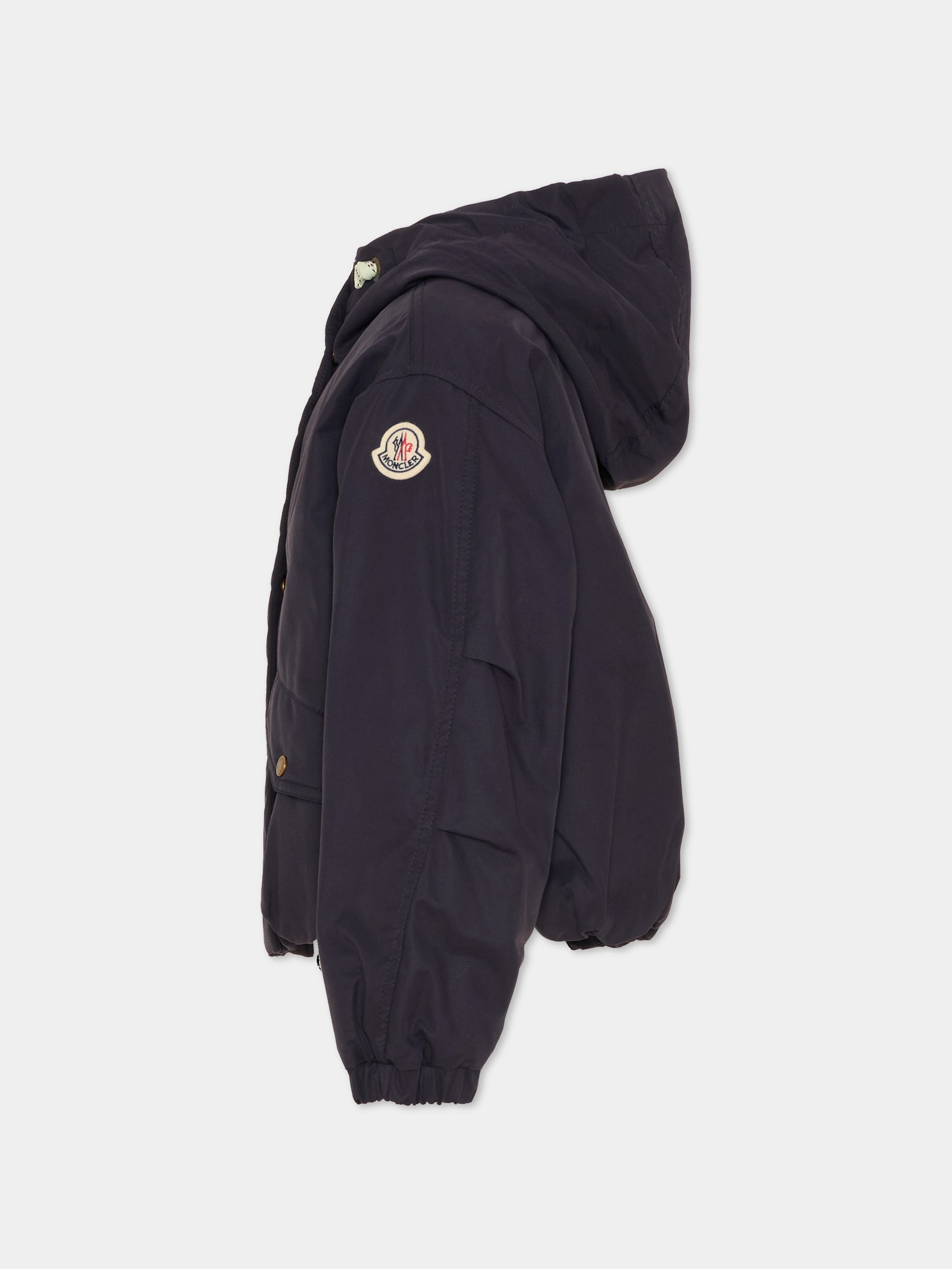 Giubbotto Eucalyptus blu per bambina con logo,Moncler Kids,L1954 1A00026 54ARP 742
