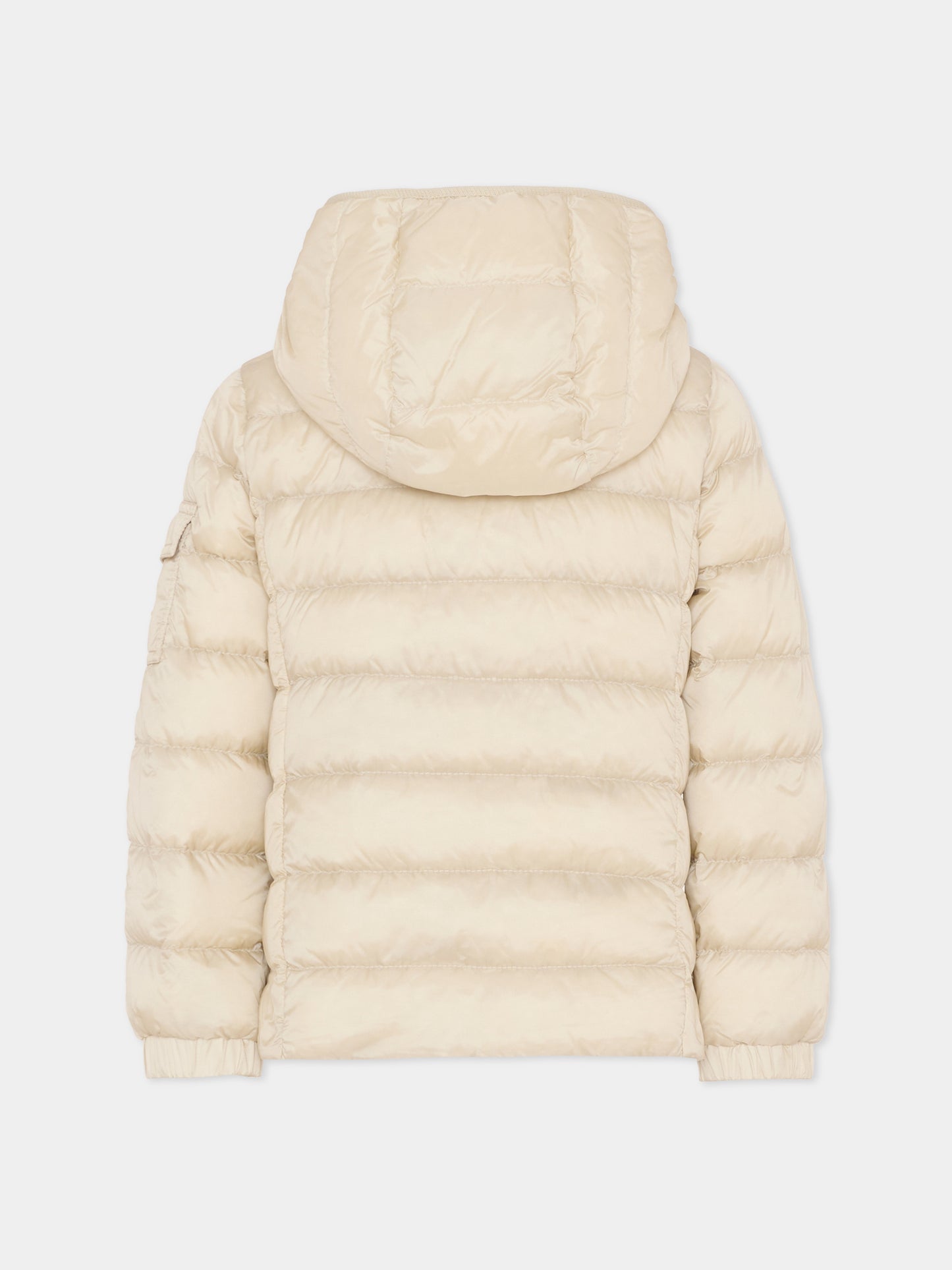 Piumino Gles avorio per bambina con logo,Moncler Kids,L1954 1A00031 597YF 20C