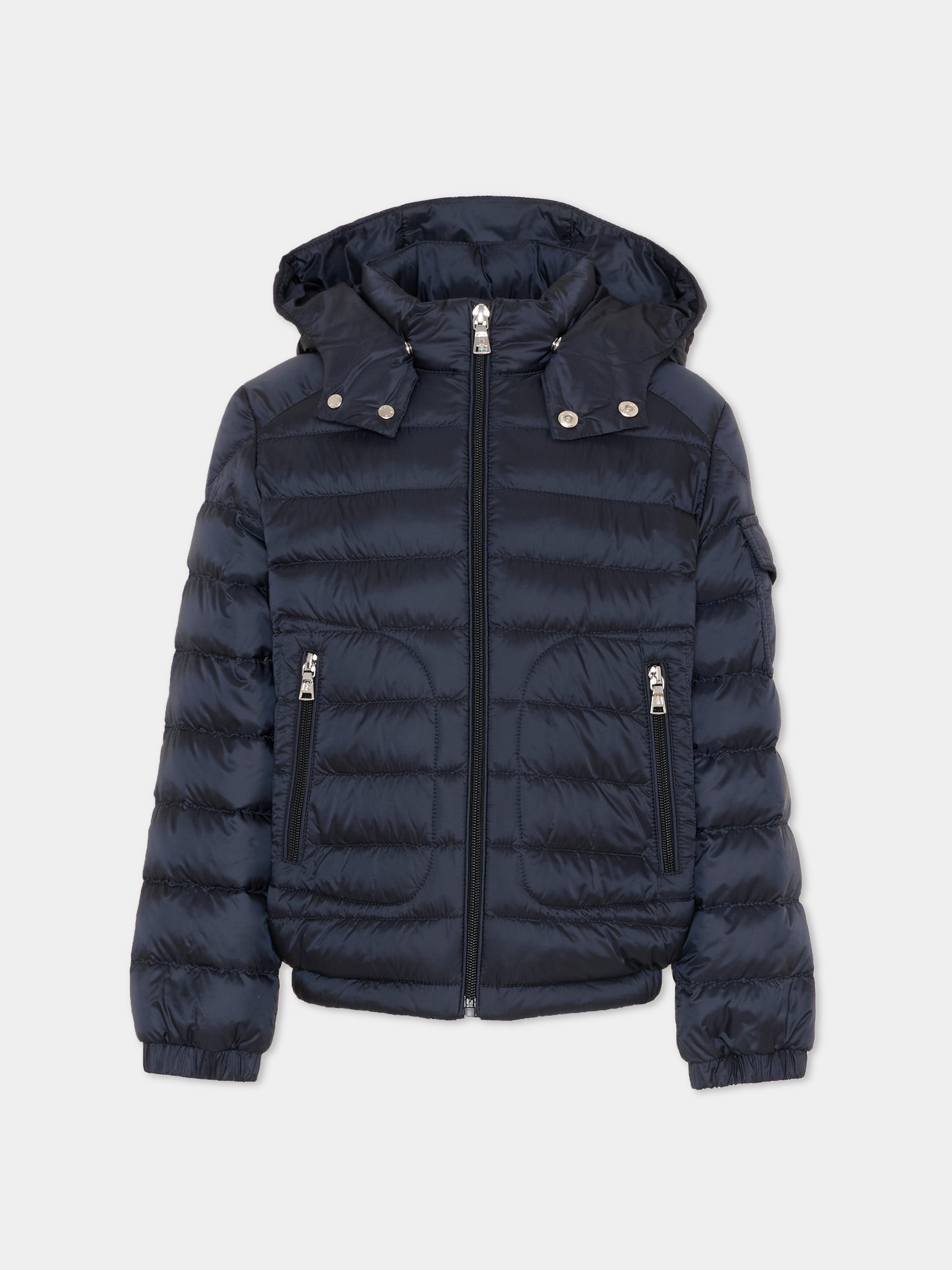 Piumino Lauros blu per bambino con logo,Moncler Kids,L1954 1A00036 597YF 778