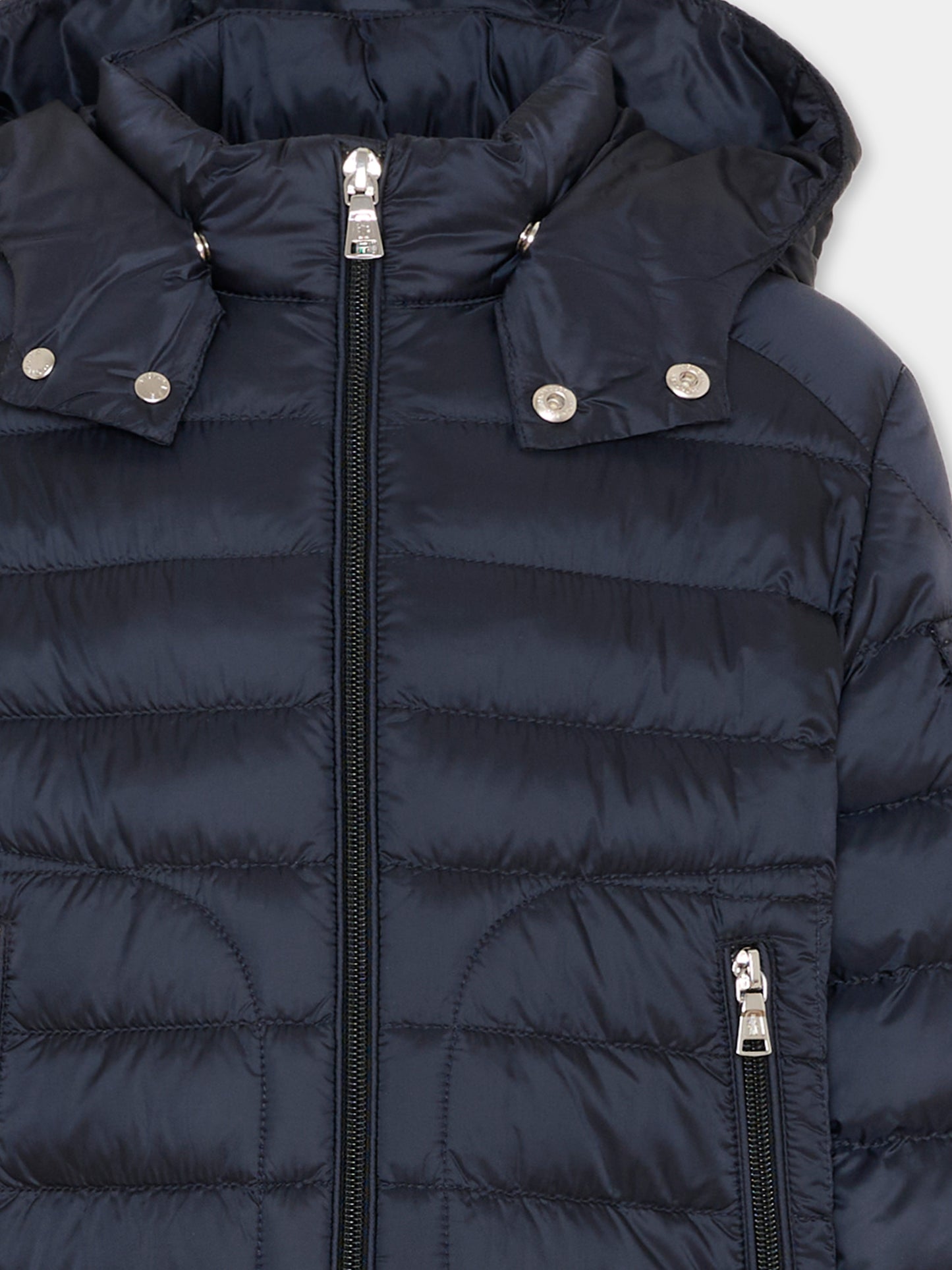 Piumino Lauros blu per bambino con logo,Moncler Kids,L1954 1A00036 597YF 778