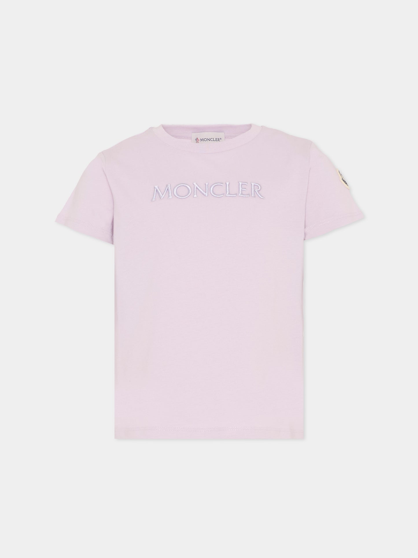 T-shirt lilla per bambina con logo,Moncler Kids,L1954 8C00009 89AT9 509