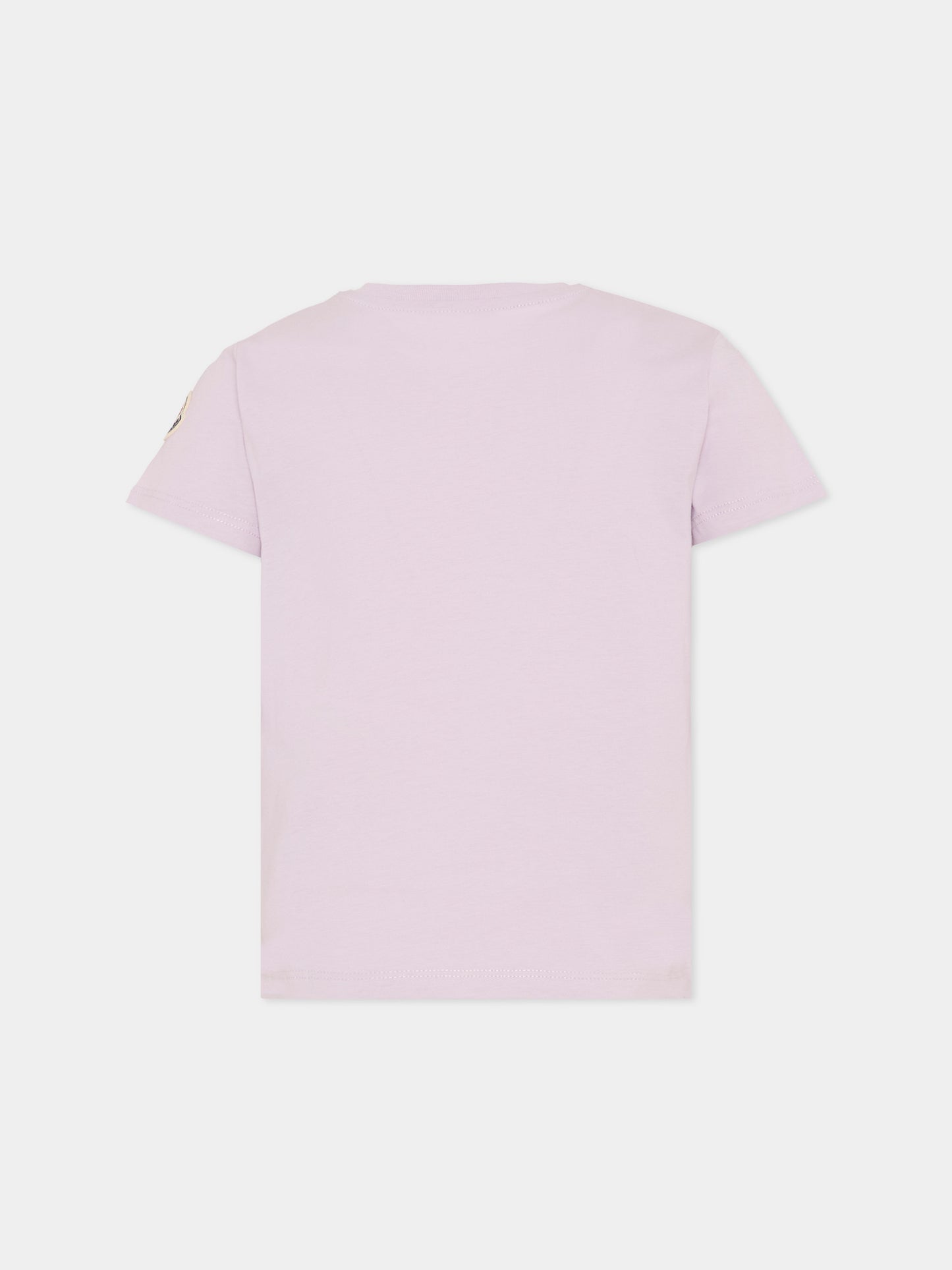 T-shirt lilla per bambina con logo,Moncler Kids,L1954 8C00009 89AT9 509