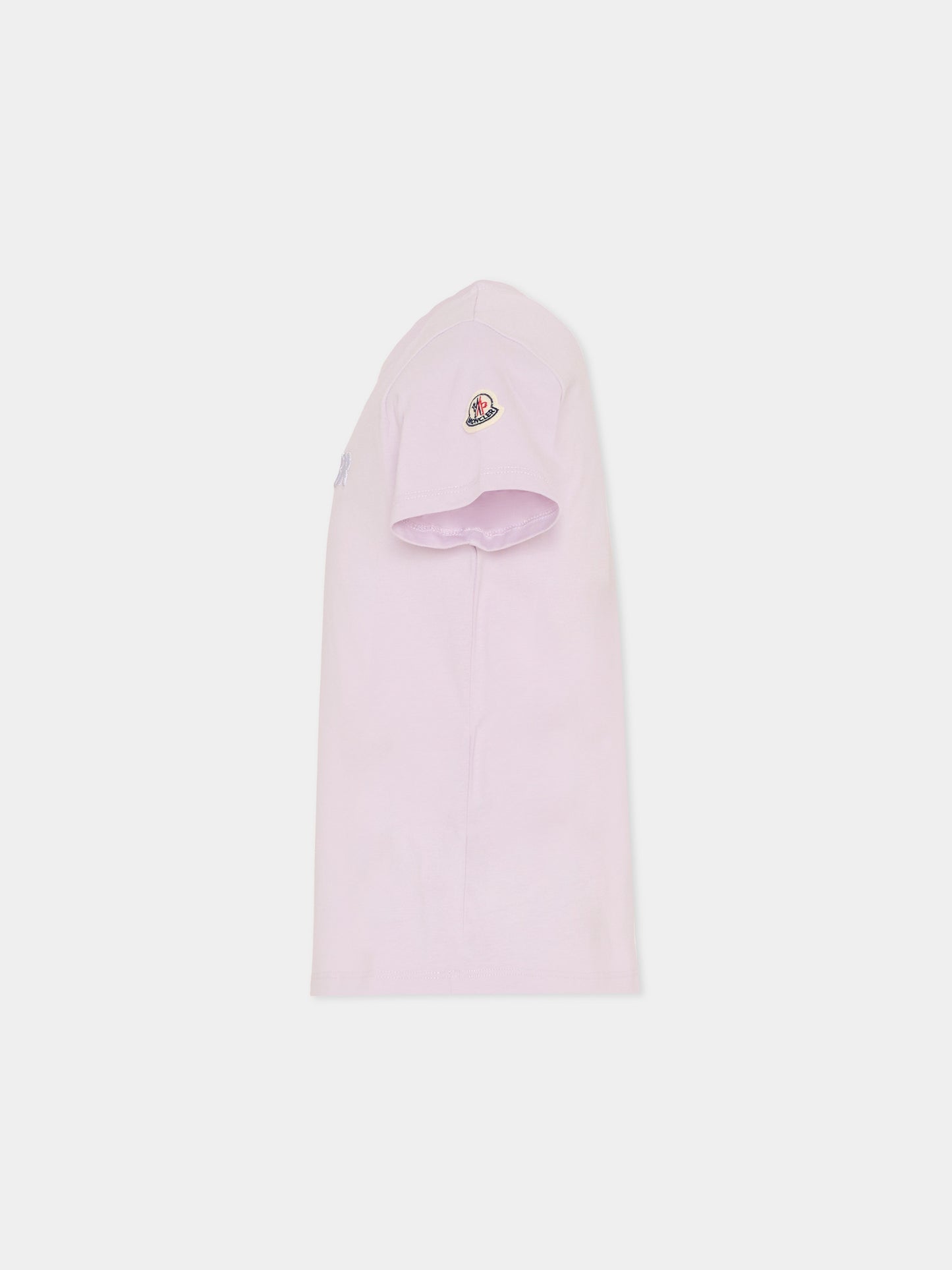 T-shirt lilla per bambina con logo,Moncler Kids,L1954 8C00009 89AT9 509