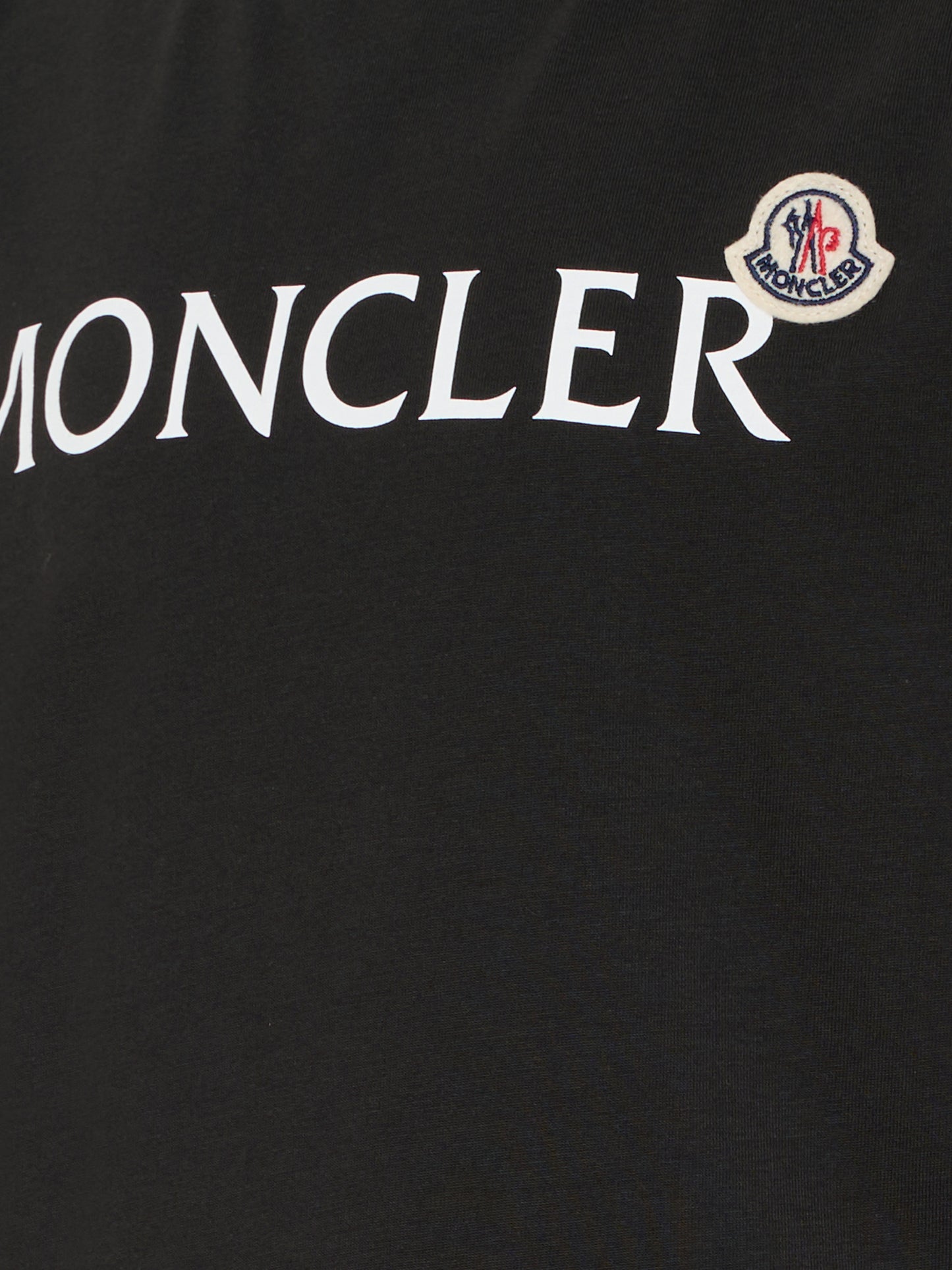 T-shirt nera per bambini con logo,Moncler Kids,L1954 8C00010 89AFV 999