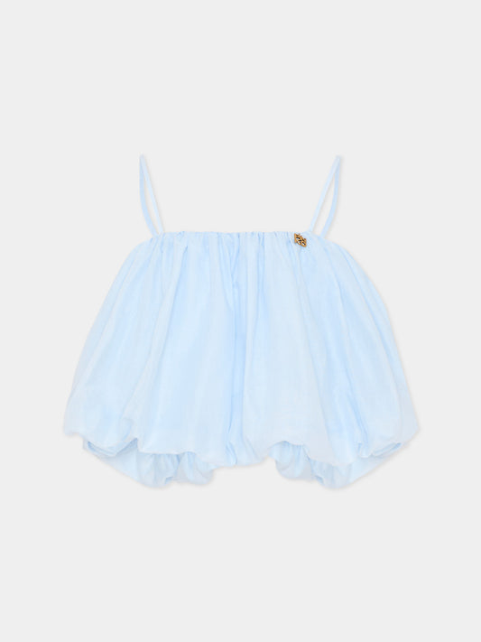 Top celeste per bambina,Pinko,KFTO007.0.CA005.9028