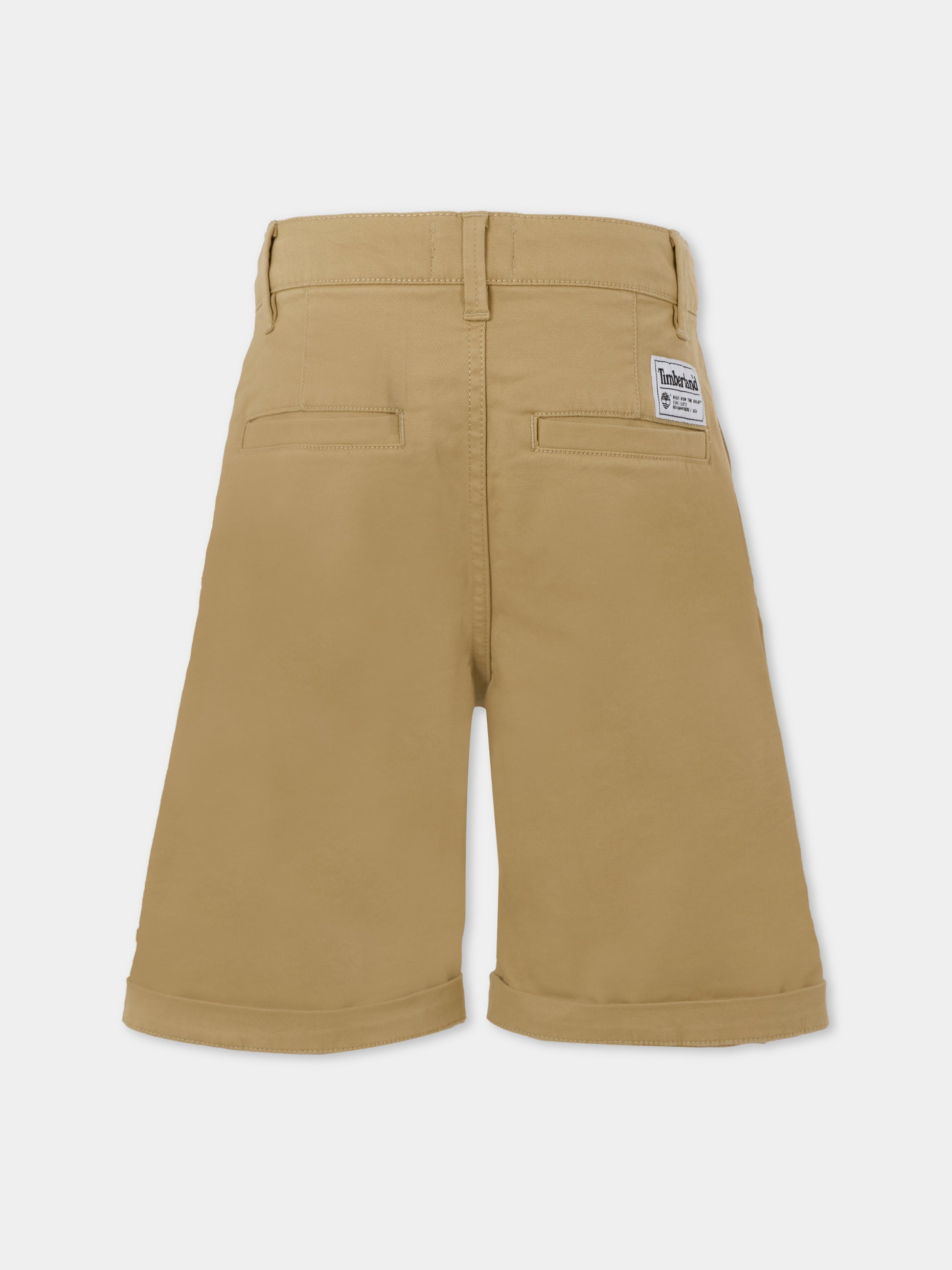 Shorts beige per bambino con logo,Timberland,T60453 276