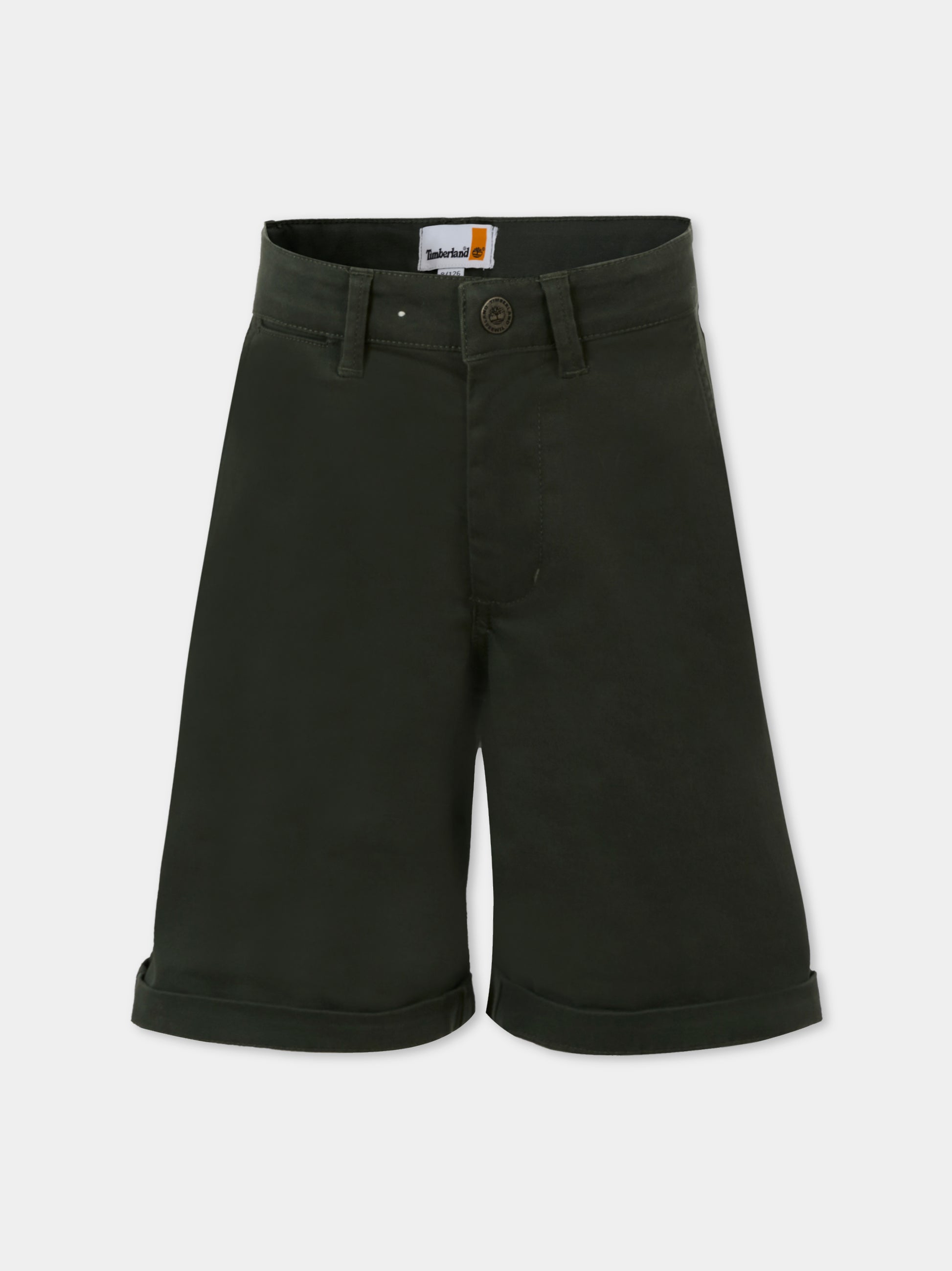 Shorts verdi per bambino con logo,Timberland,T60453 72A