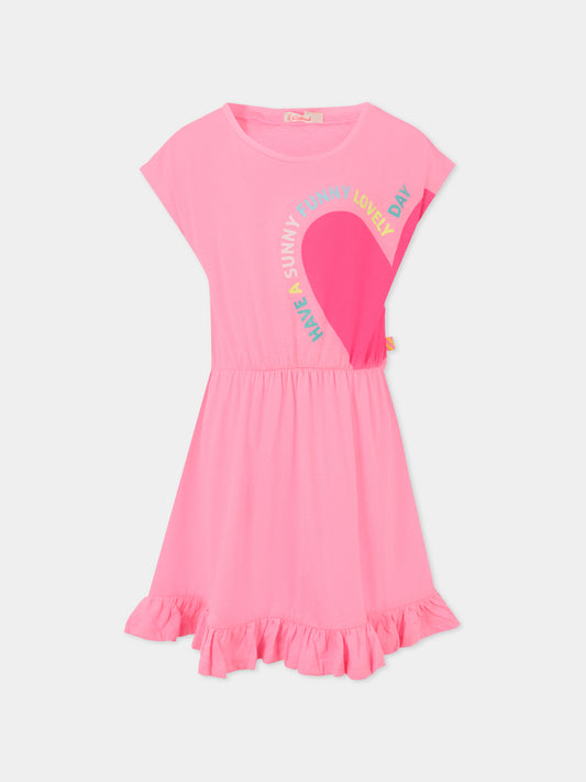 Vestito rosa per bambina con cuore,Billieblush,U21033 462