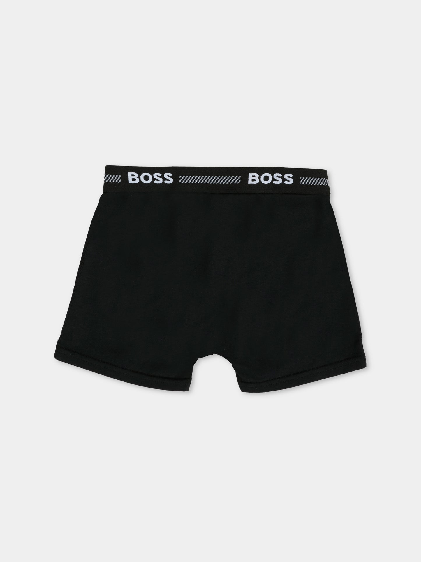 Set boxer nero per bambino con logo,Boss,J51747 09B