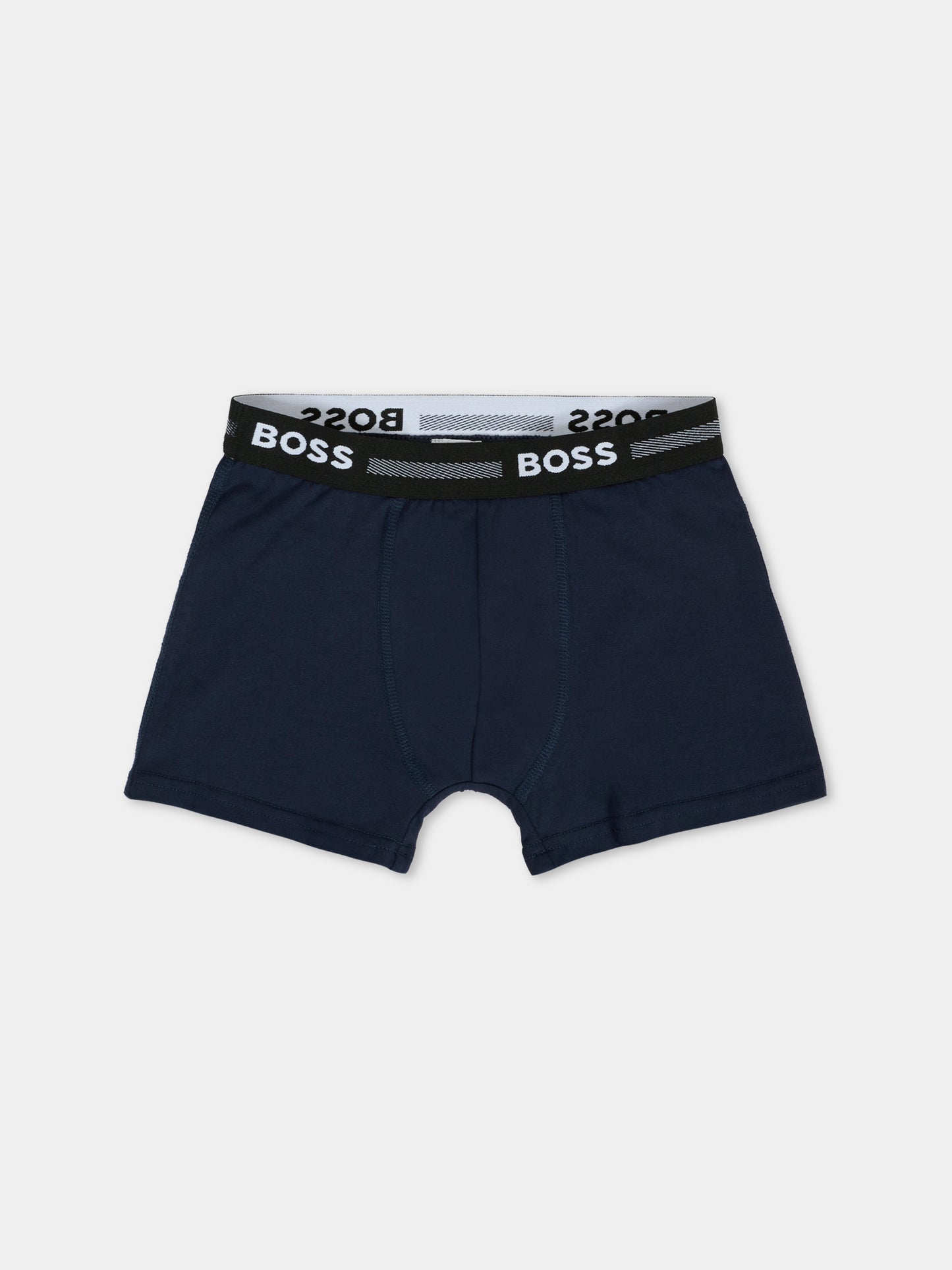 Set boxer blu per bambino con logo,Boss,J51747 849