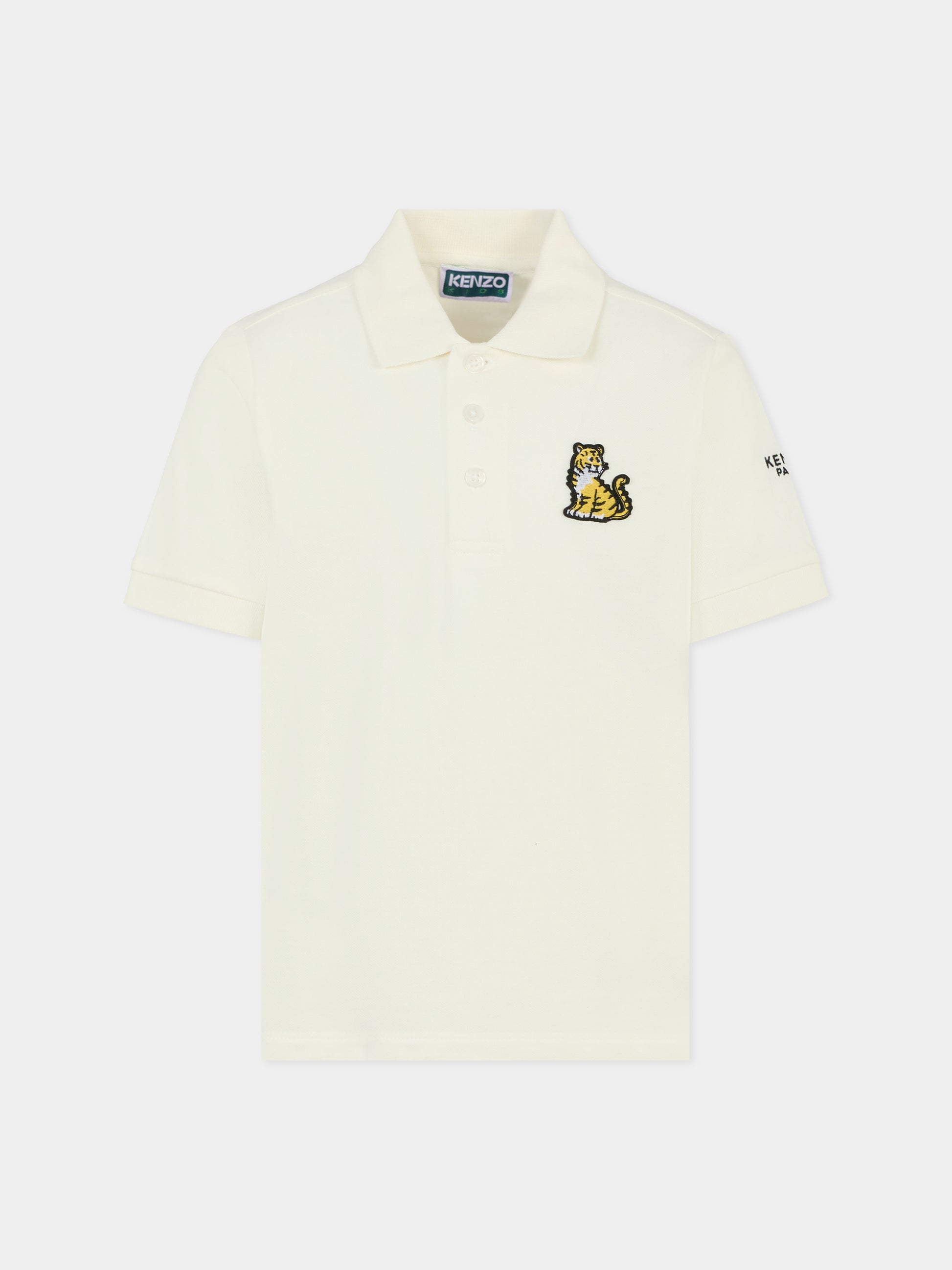 Polo avorio per bambino con Kotora,Kenzo Kids,K61168 117