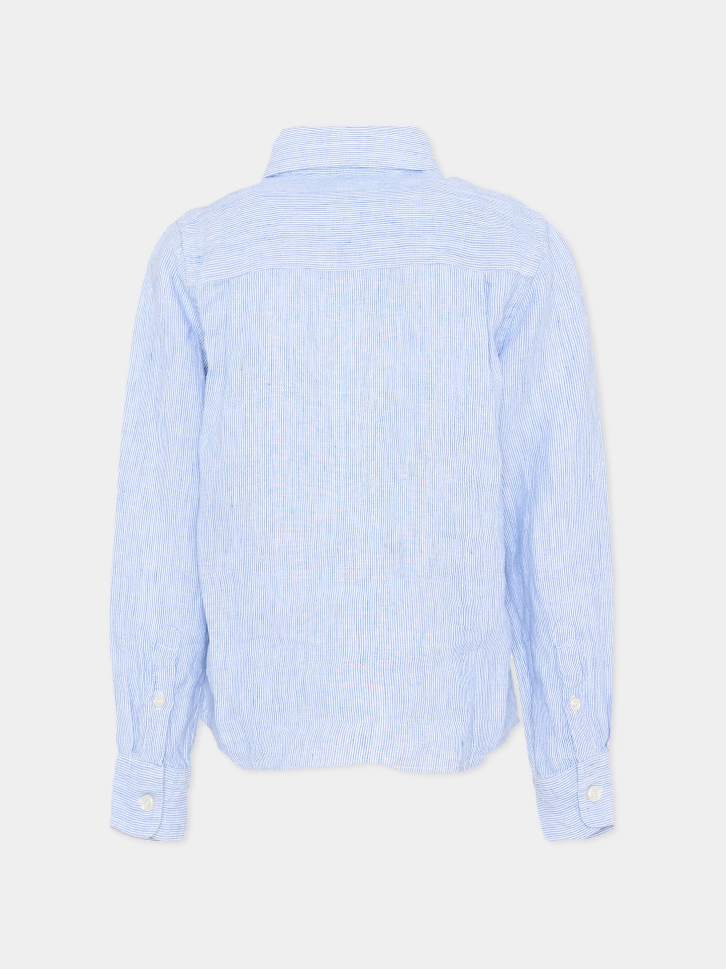 Camicia azzurra in lino per bambino,Paul & Shark Junior,WUC000 LUE02 80213