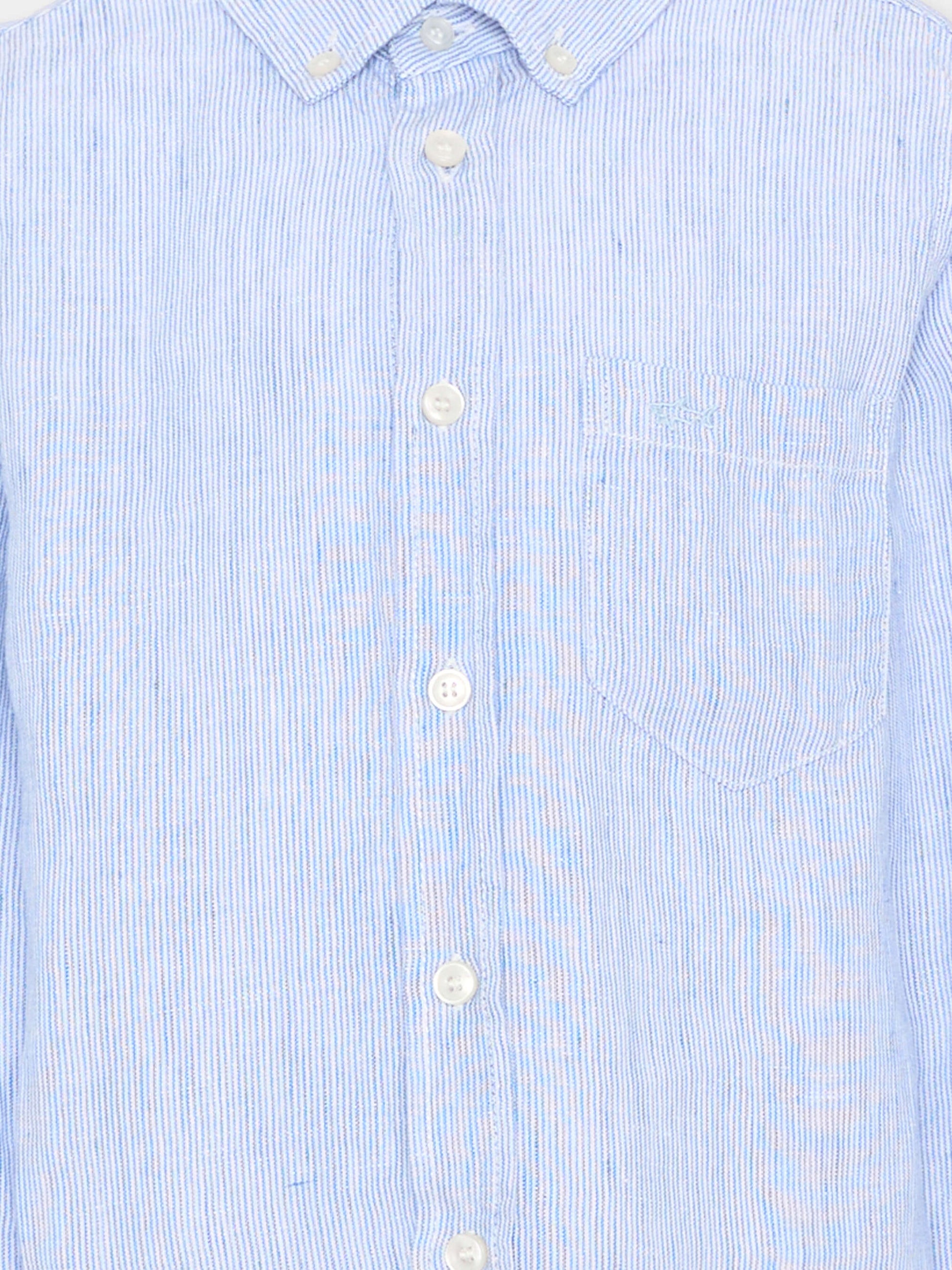 Camicia azzurra in lino per bambino,Paul & Shark Junior,WUC000 LUE02 80213