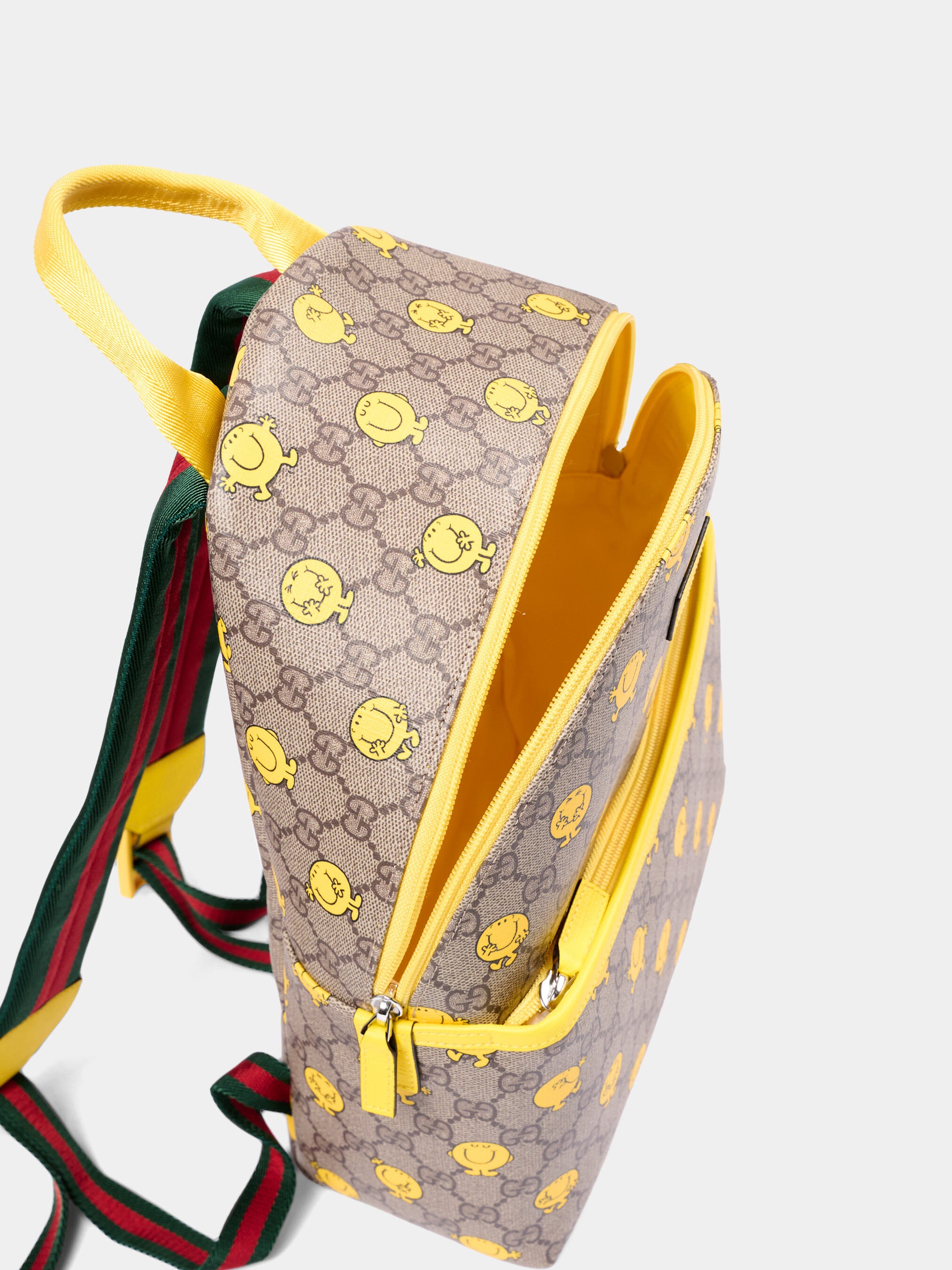 Zaino beige per bambini con Mr. Happy,Gucci Kids,782708 FAFN6 9850