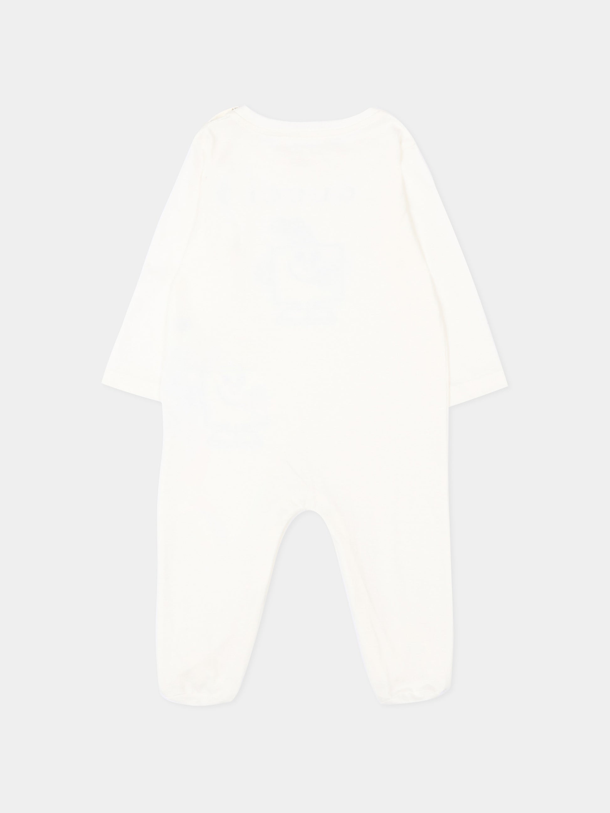 Tutina bianca per neonato con stampa party,Gucci Kids,855550 XJHPI 9214