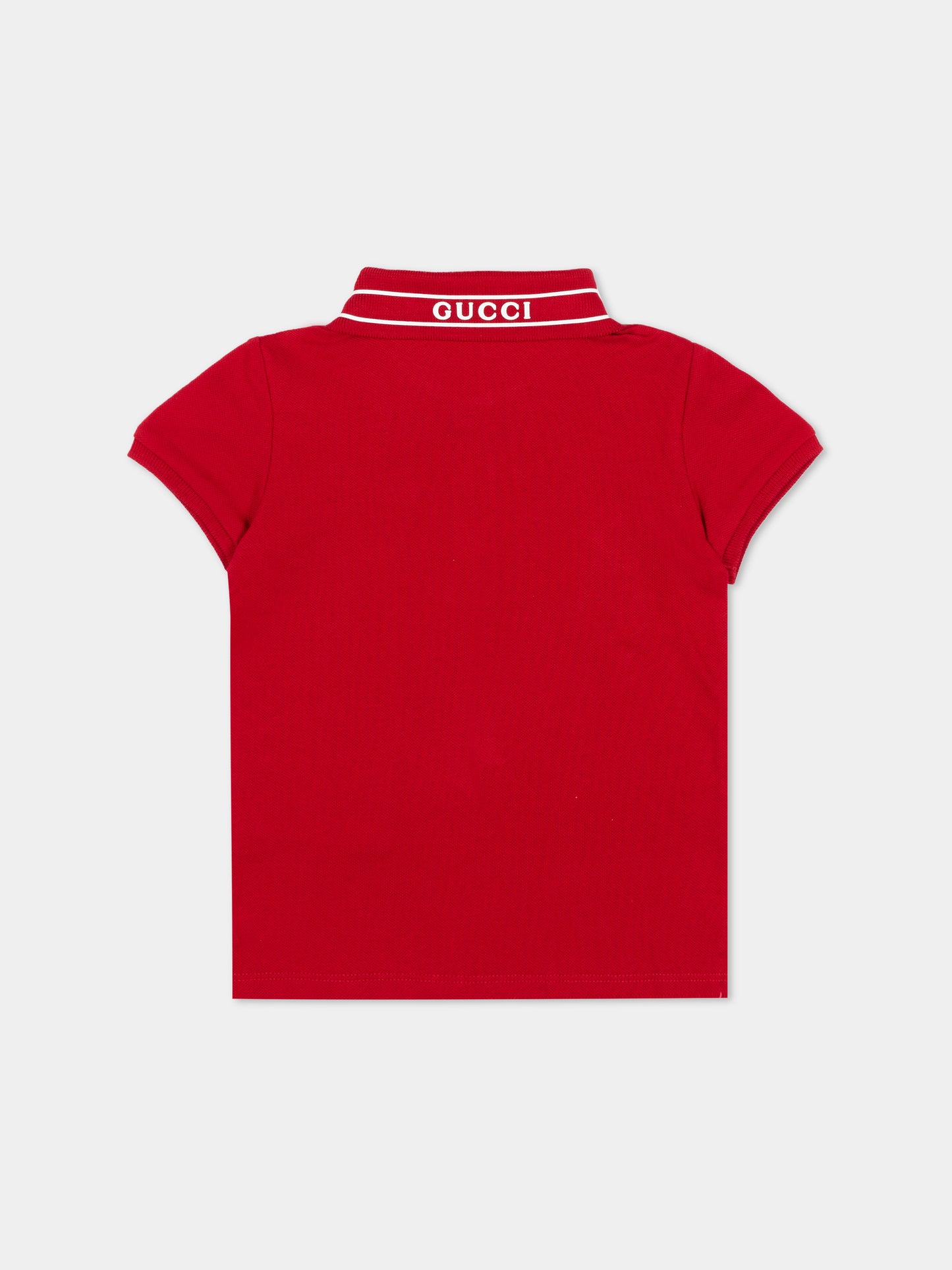 Polo rossa per neonato con logo,Gucci Kids,805415 XJHNL 6540