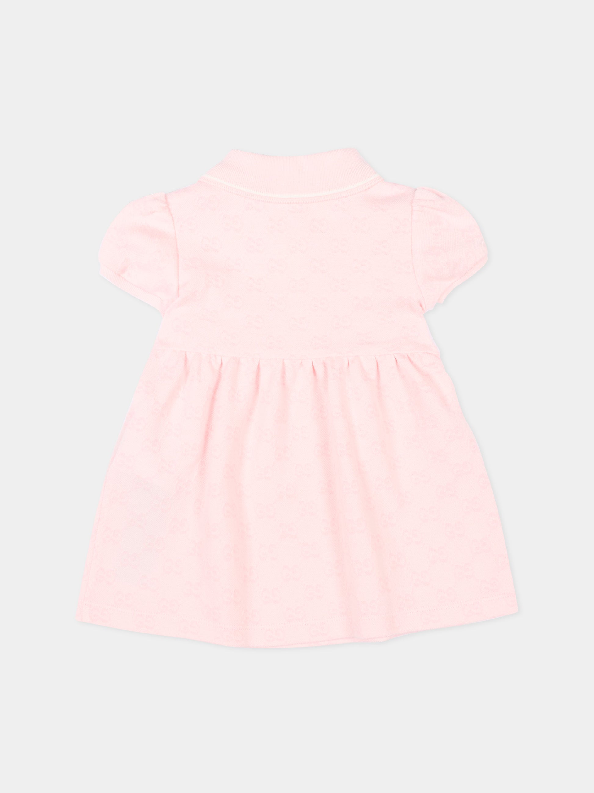 Vestito rosa per neonata con monogram GG,Gucci Kids,852824 XJHBA 5399
