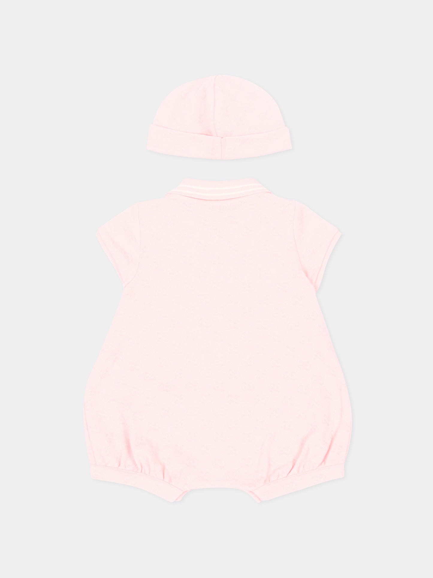 Pagliaccetto rosa per neonata con monogram,Gucci Kids,849683 XJHBA 5399