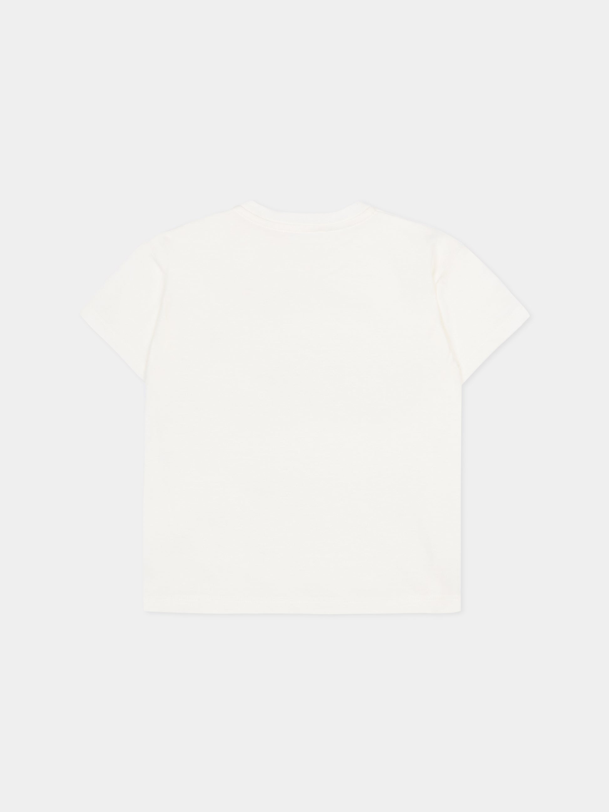 T-shirt bianca per neonata con logo e Mr Happy,Gucci Kids,851411 XJHRN 9214