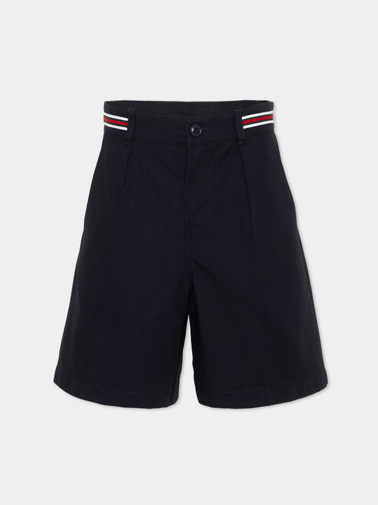 Shorts blu per bambino con bande rigate,Gucci Kids,854110 XWA7E 4330
