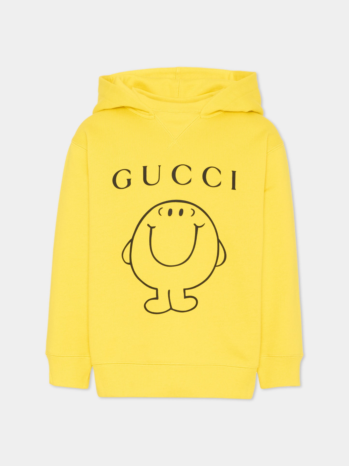 Felpa gialla per bambini con Mr. Happy,Gucci Kids,855554 XJHPF 7005