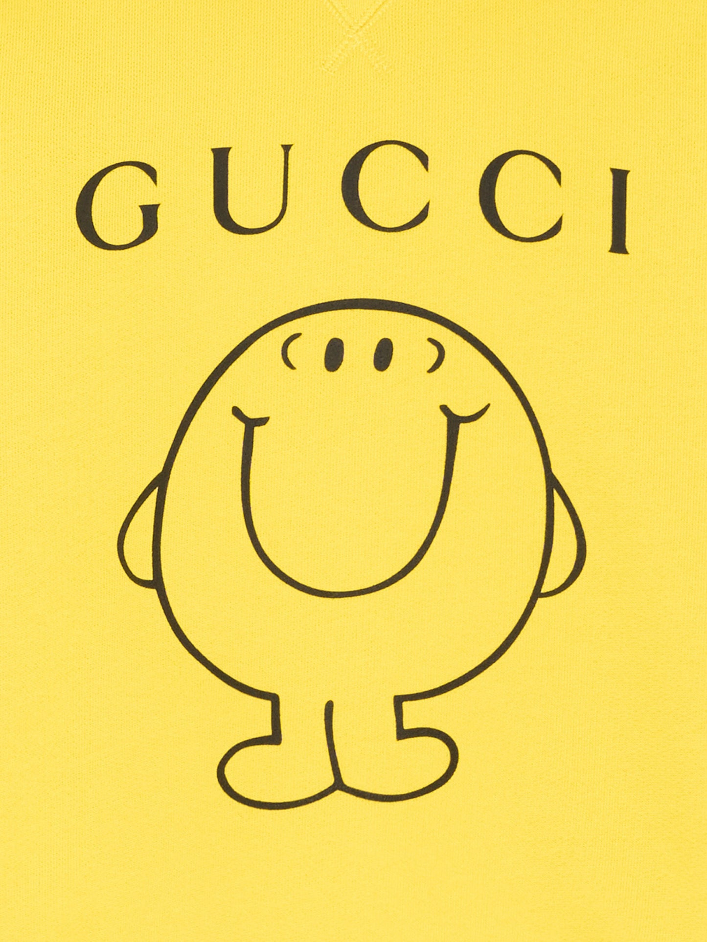 Felpa gialla per bambini con Mr. Happy,Gucci Kids,855554 XJHPF 7005