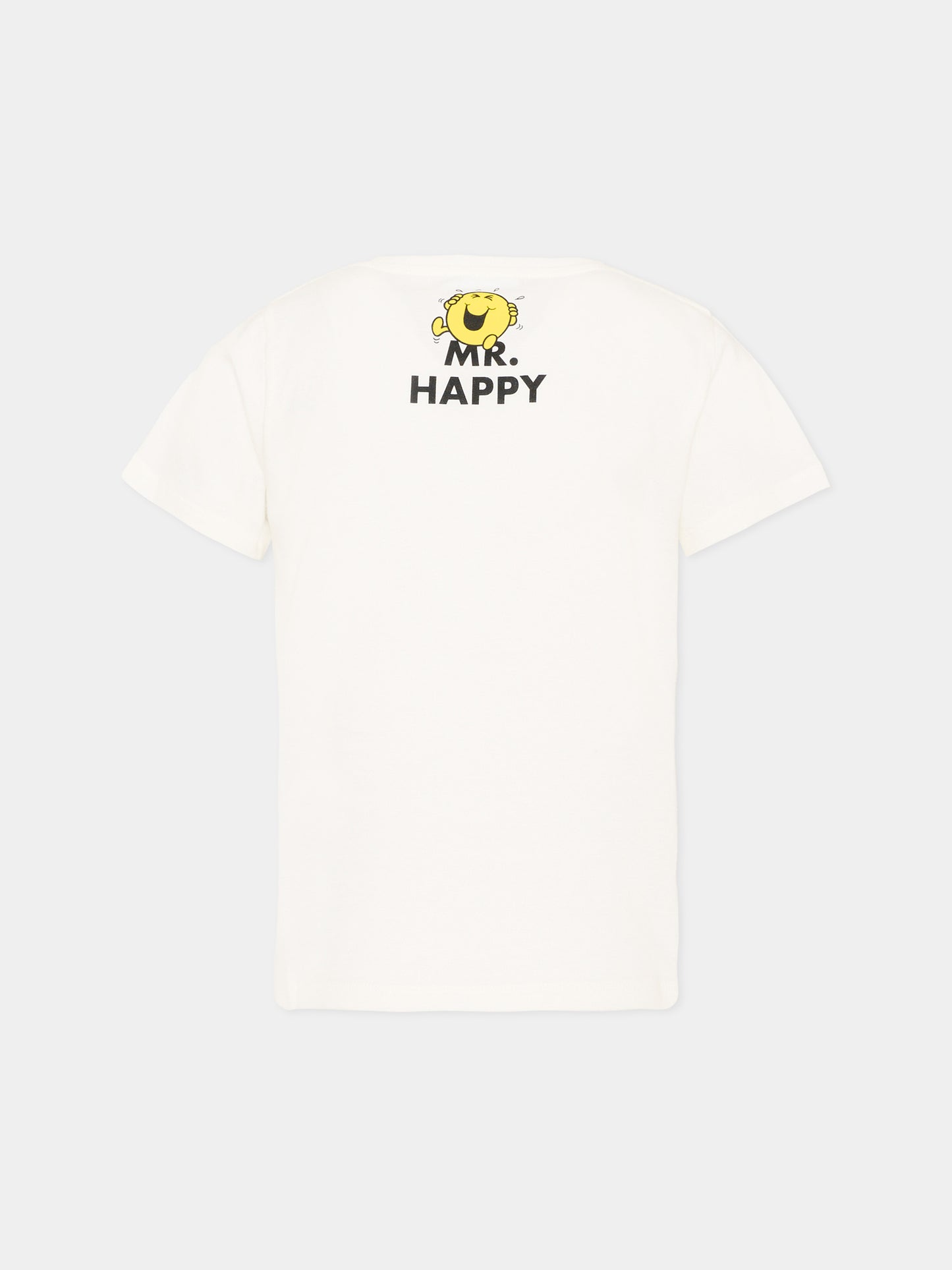 T-shirt bianca per bambini con Mr. Happy,Gucci Kids,547559 XJHPA 9214