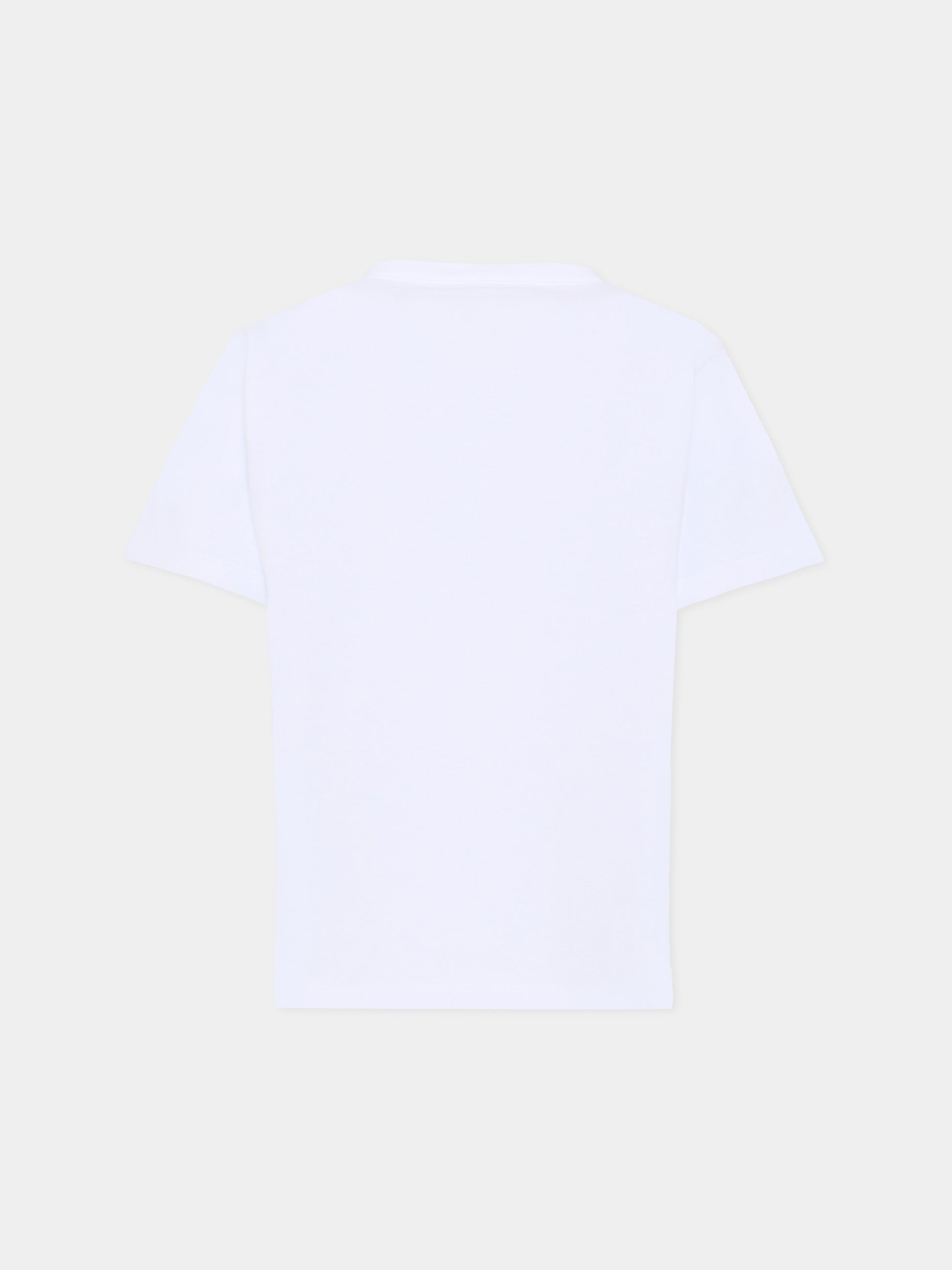 T-shirt bianca per bambini con logo e Mr Happy,Gucci Kids,575114 XJHPS 9320