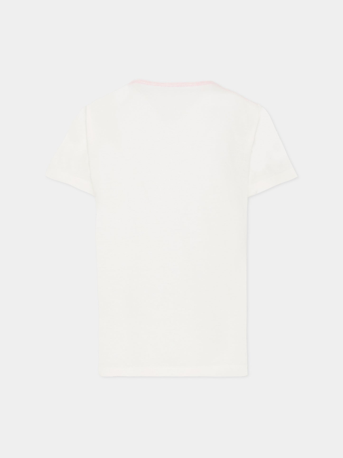 T-shirt avorio per bambini con logo,Gucci Kids,849686 XJHNU 9035