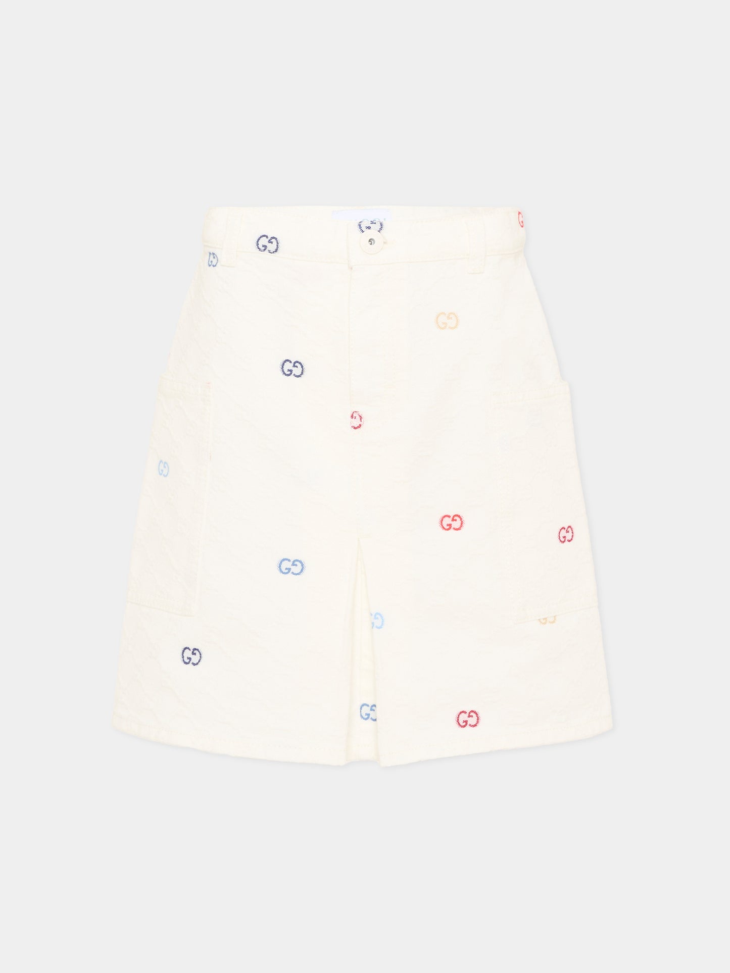 Gonna avorio per bambina con monogramma GG,Gucci Kids,856226 XDDFC 9066
