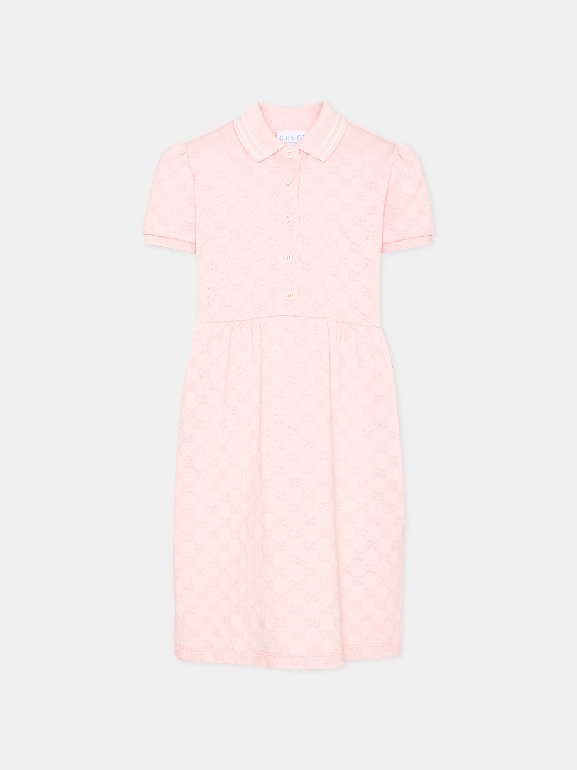 Vestito rosa per bambina con monogram,Gucci Kids,852821 XJHBA 5399