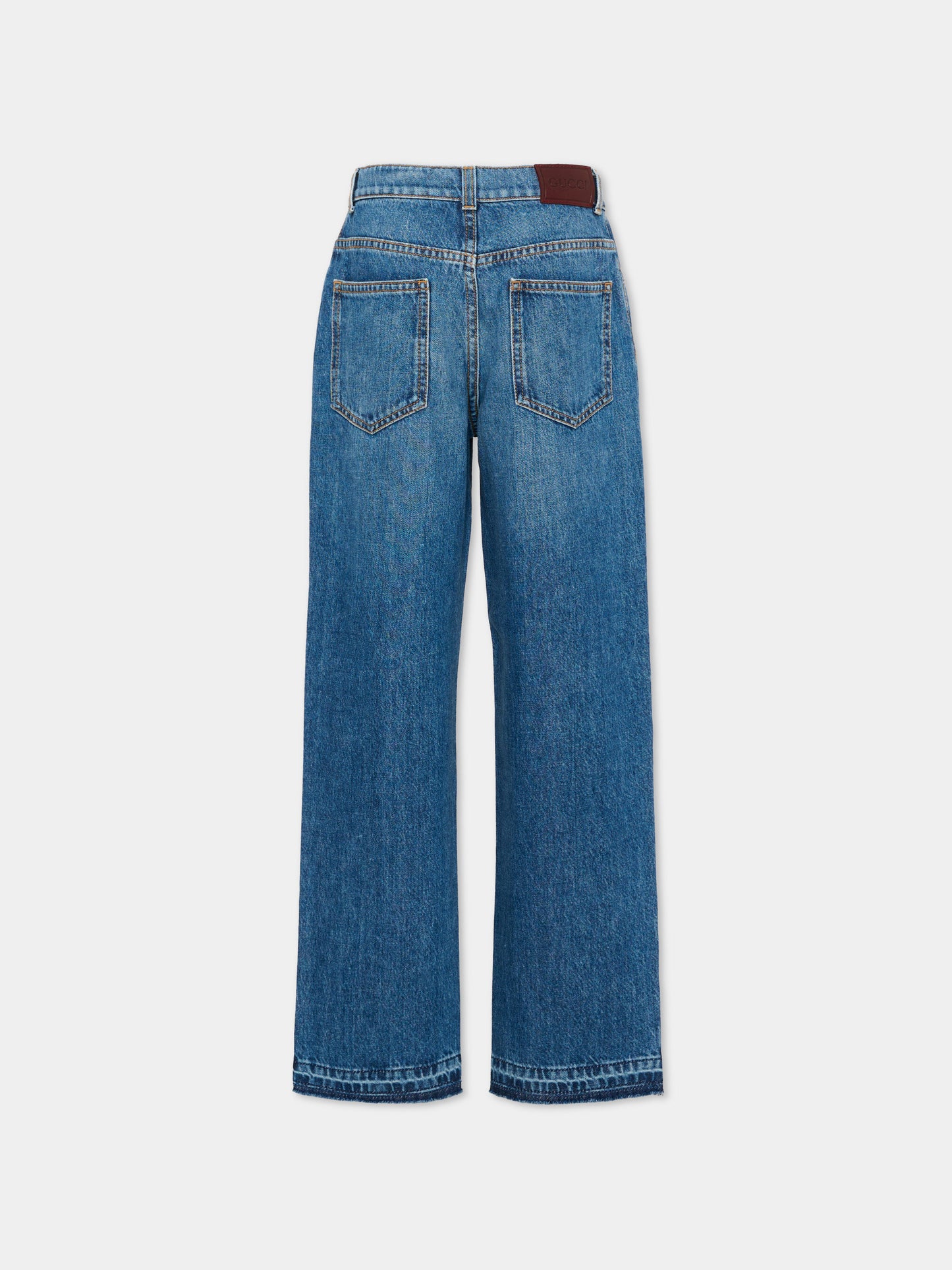 Jeans denim per bambini con patch logo,Gucci Kids,852060 XDDEW 4011
