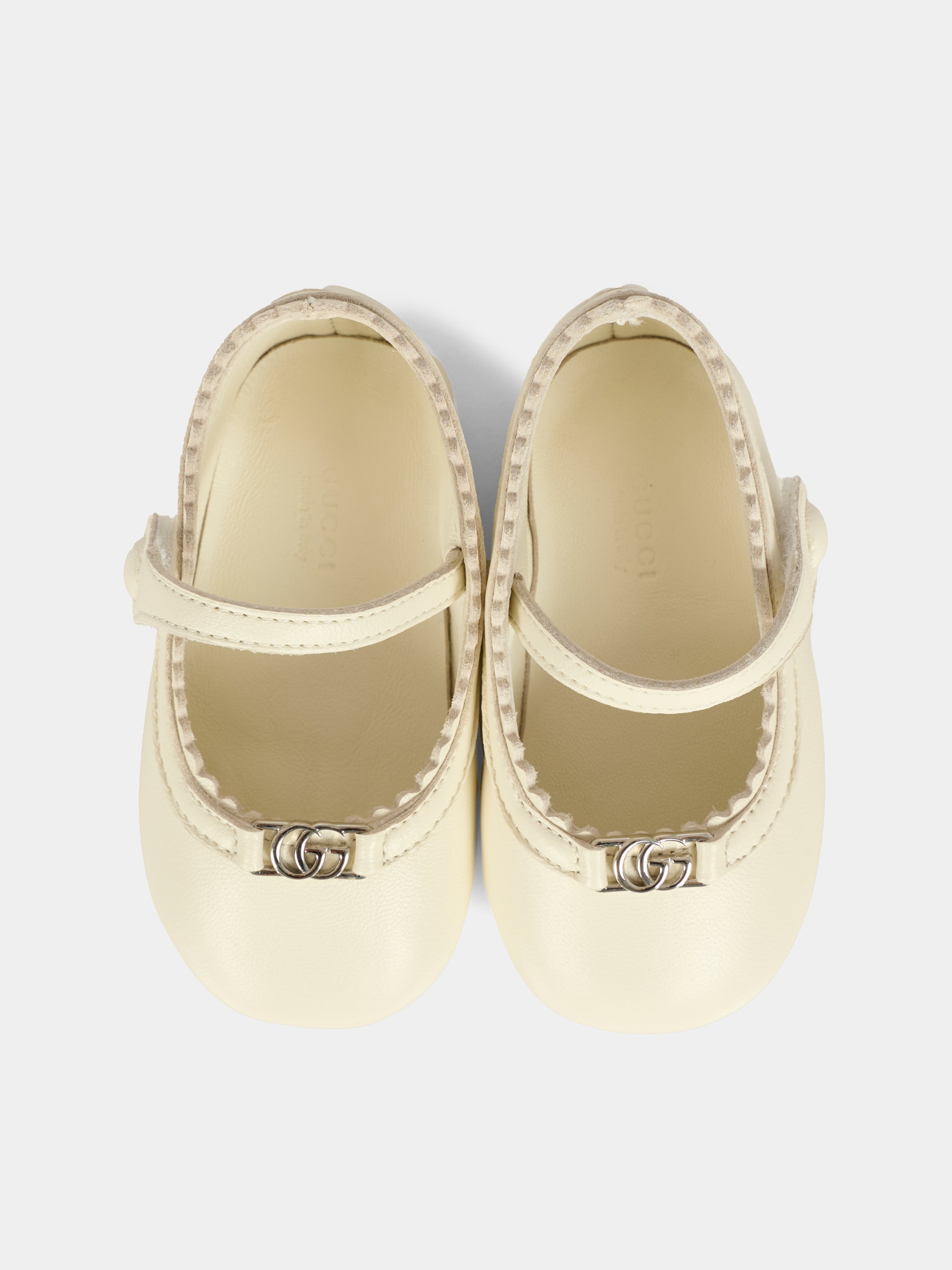 Ballerine avorio per neonata con GG,Gucci Kids,834357 1D700 9110