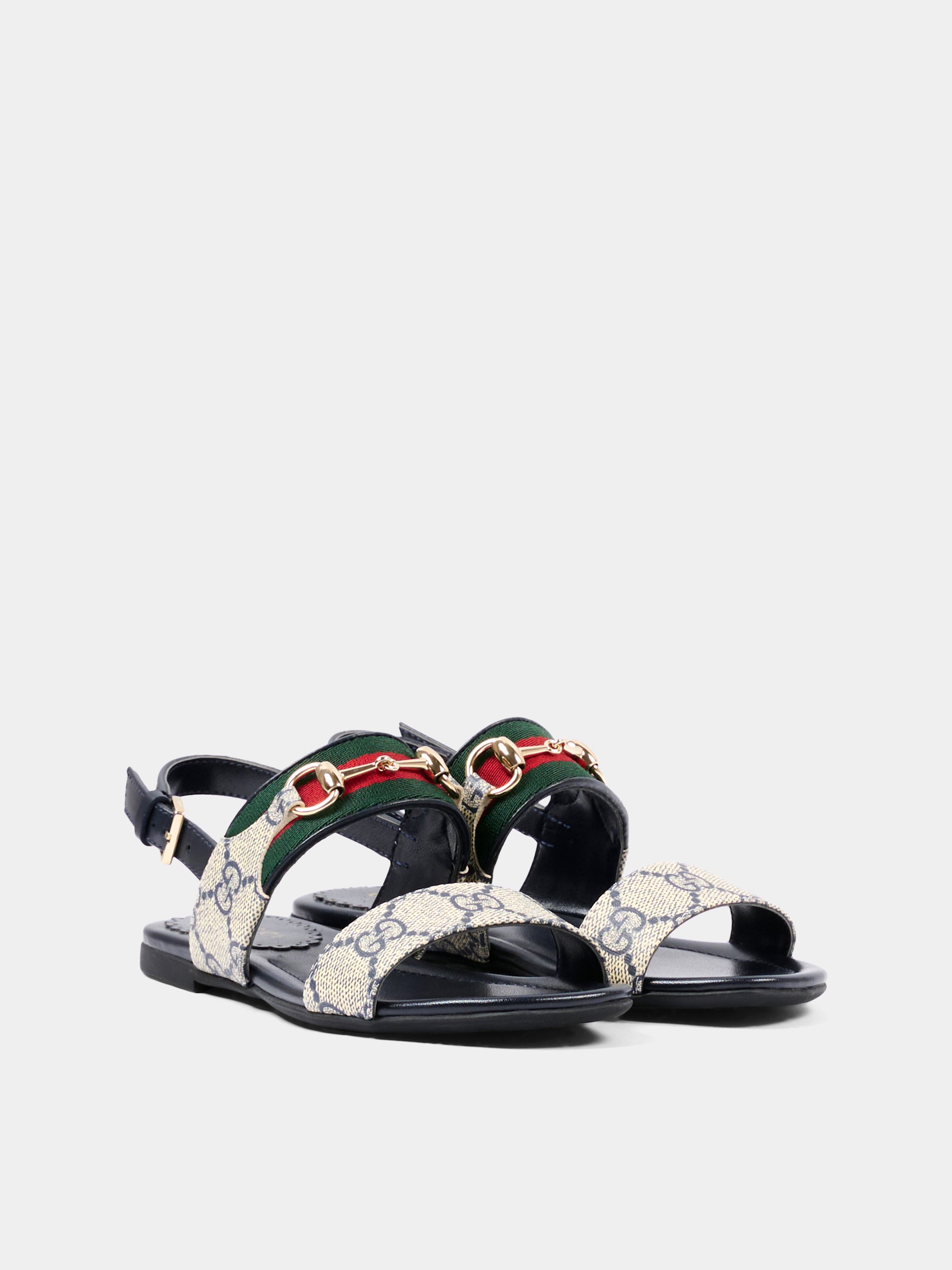 Sandalo blu per bambina con GG Supreme,Gucci Kids,857719 FAFM7 4061