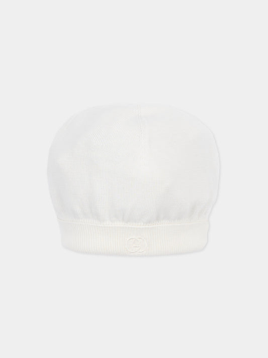 Cappello avorio per neonati con GG,Gucci Kids,854306 3K111 9100