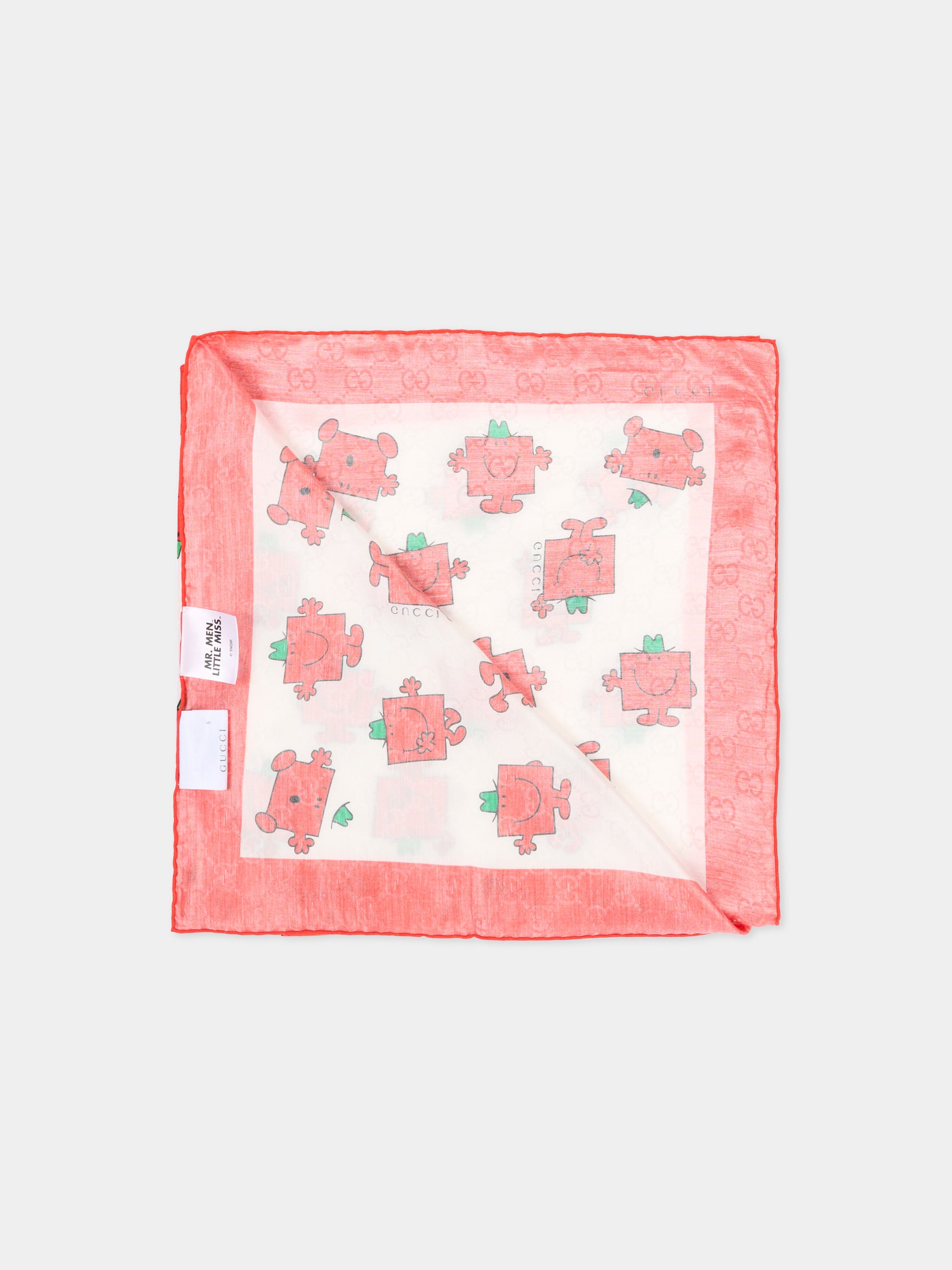 Foulard multicolor per bambina con Mr. Strong,Gucci Kids,859111 4K025 9074