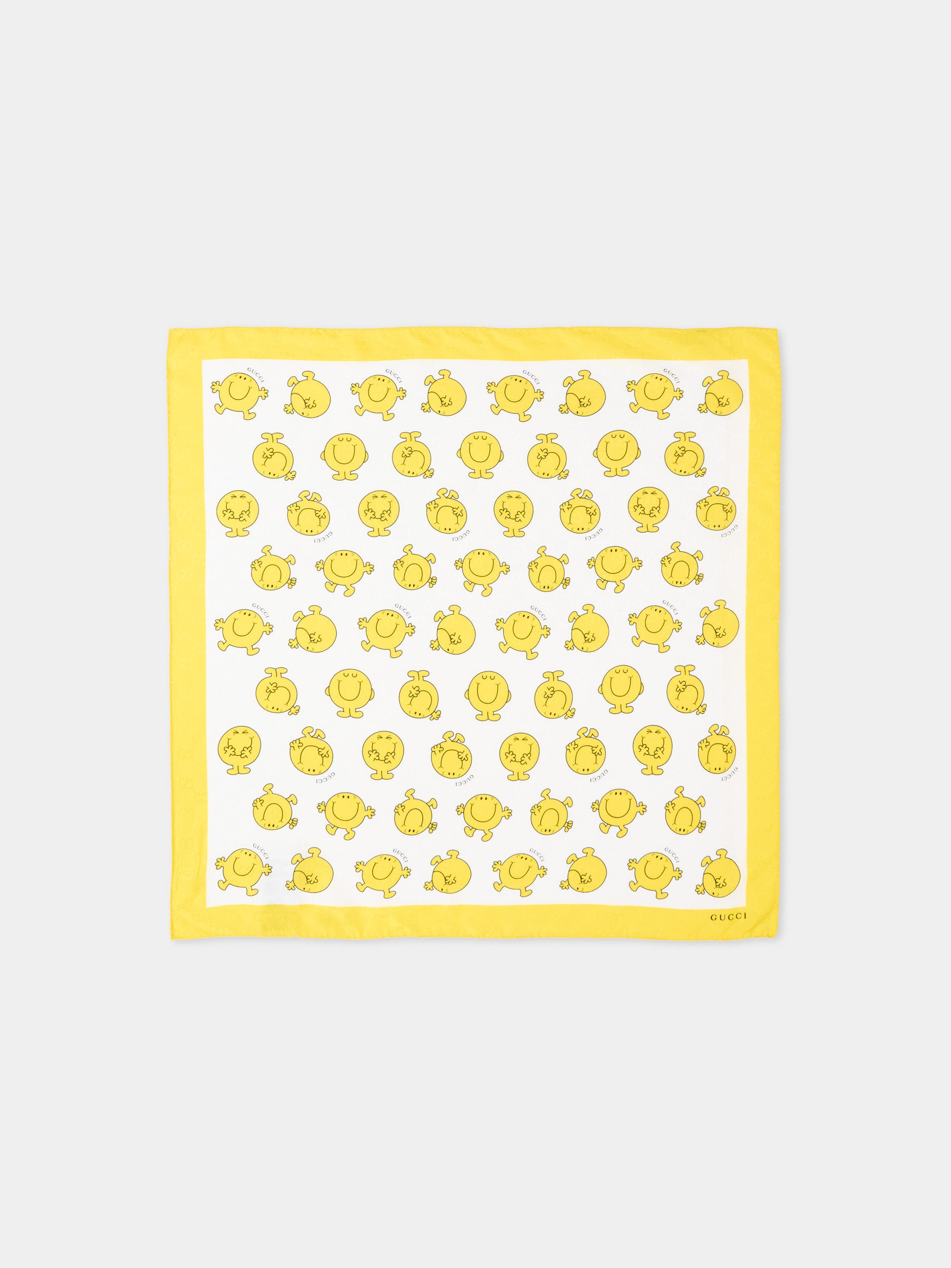 Foulard multicolor per bambina con Mr. Happy,Gucci Kids,859114 4K025 7177