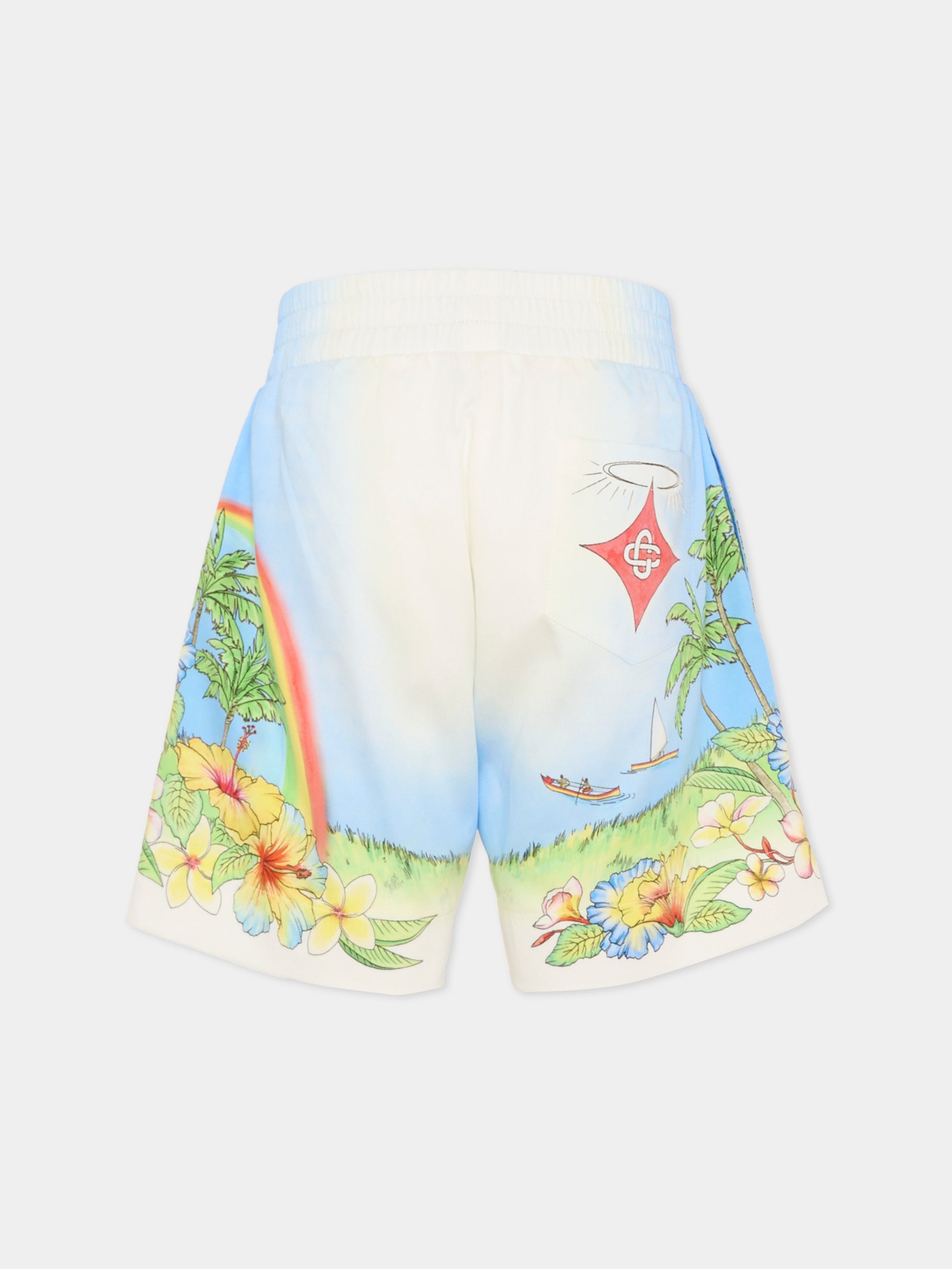 Shorts multicolor per bambino con stampa Aloha,Casablanca,KSP26 TR 317 02 EX BC