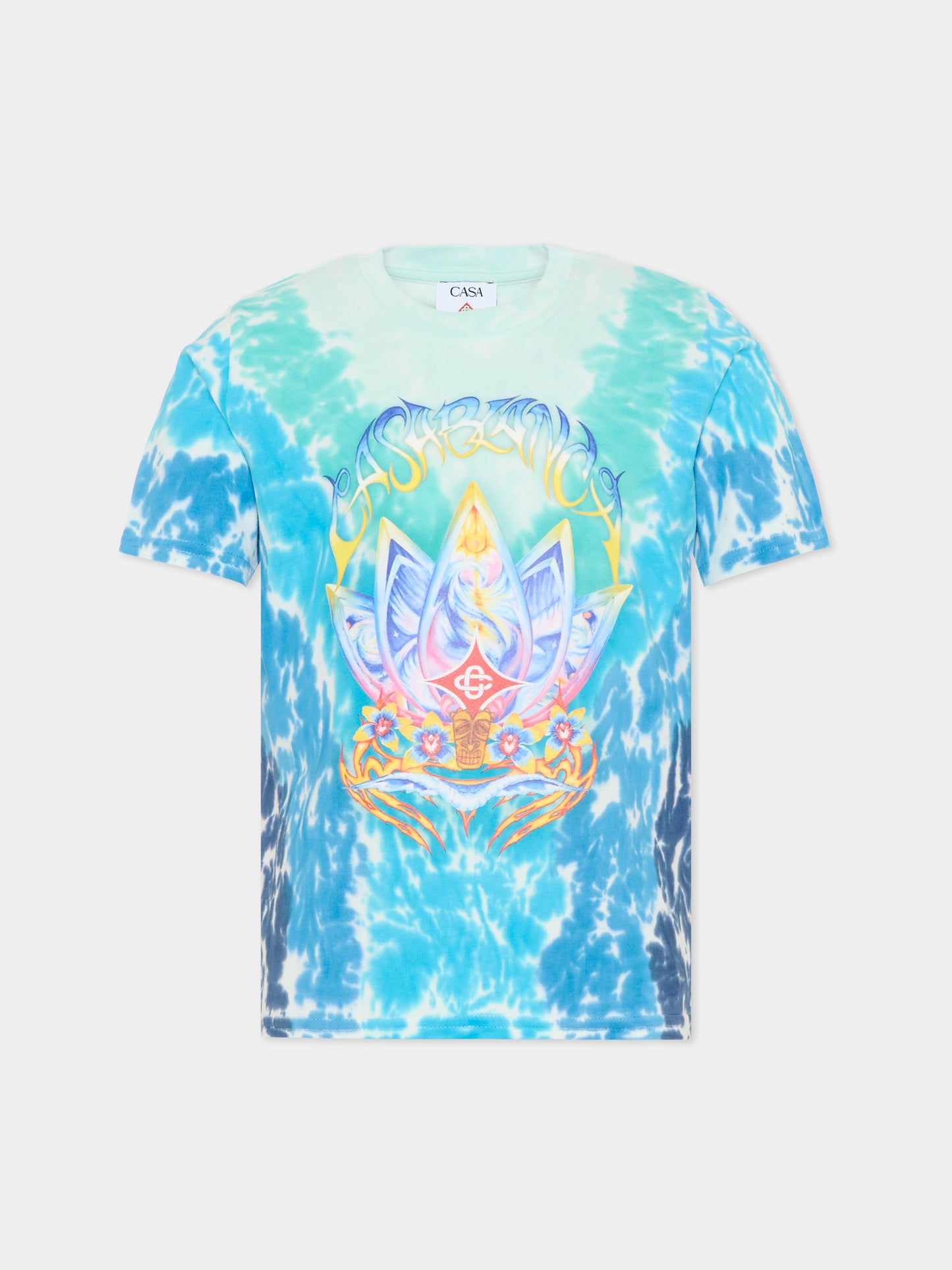 T-shirt multicolor per bambino con fiore di loto,Casablanca,KSP26 JTS 038 04 EX BC