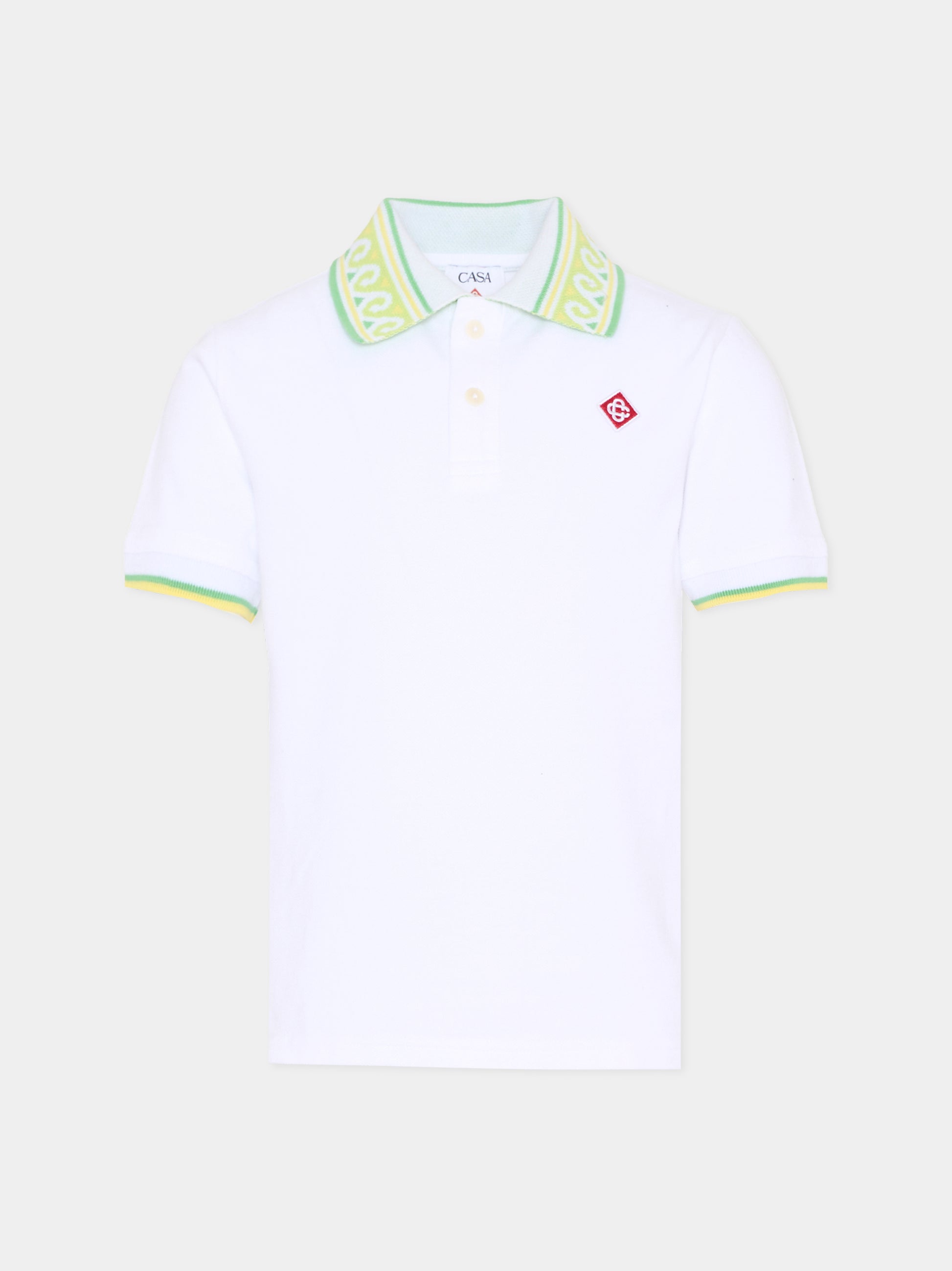 Polo bianca per bambino con onde,Casablanca,KSP26 JTP 370 01 B EX BC