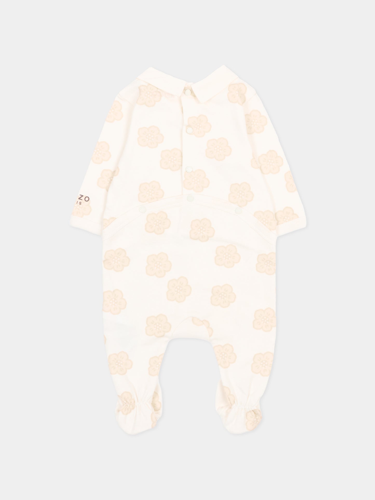 Set tutina bianco per neonati con fiori boke,Kenzo Kids,K61615 117