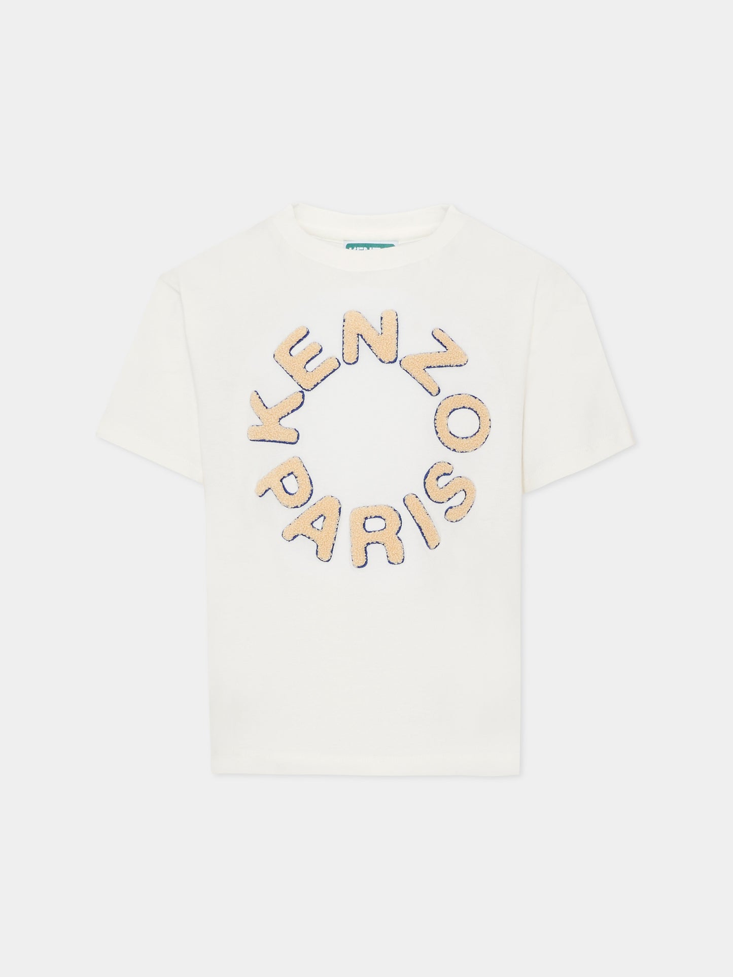 T-shirt avorio per bambini con logo,Kenzo Kids,K61699 117