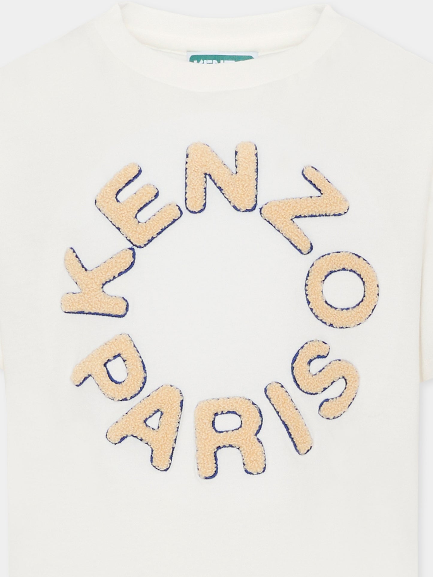 T-shirt avorio per bambini con logo,Kenzo Kids,K61699 117