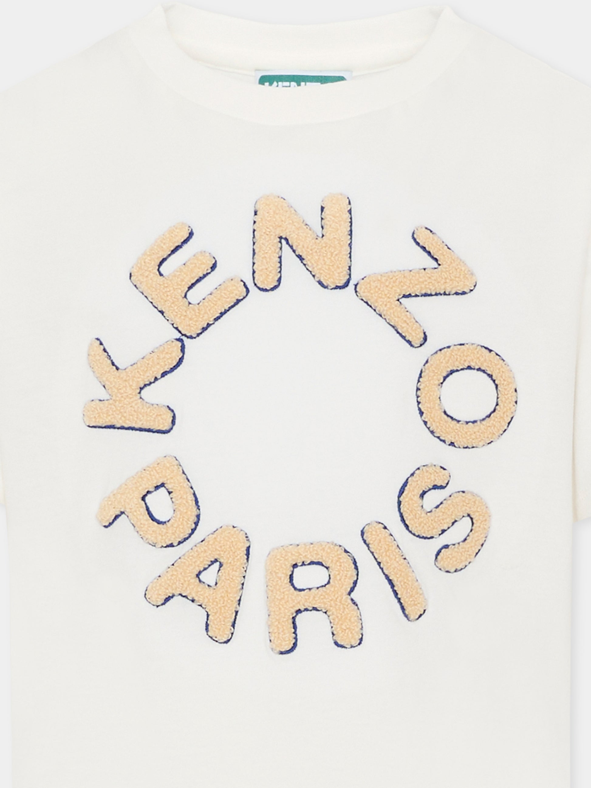 T-shirt avorio per bambini con logo,Kenzo Kids,K61699 117